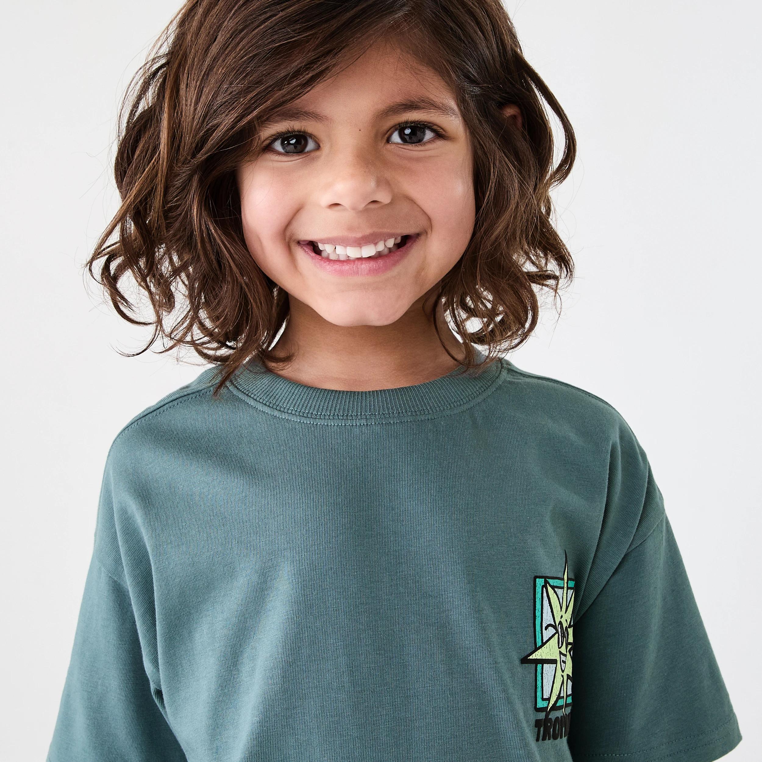 3 Short Sleeve Oversized Print T-shirt Grn Sun, 3 of 7