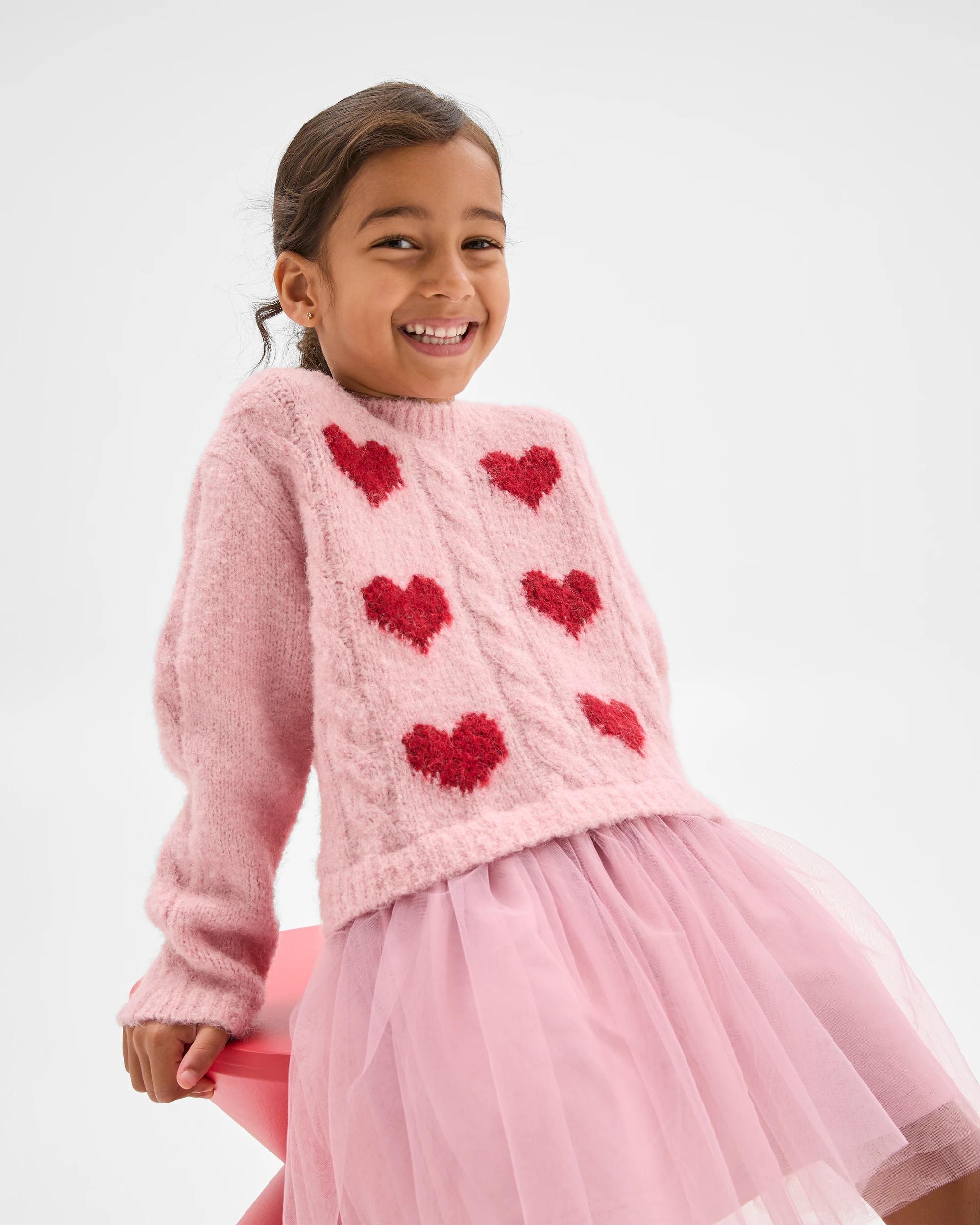 2 Target Kids Long Sleeve Knit Jumper Tulle Embroidered Dress BLEACHED MAUVE, 2 of 6