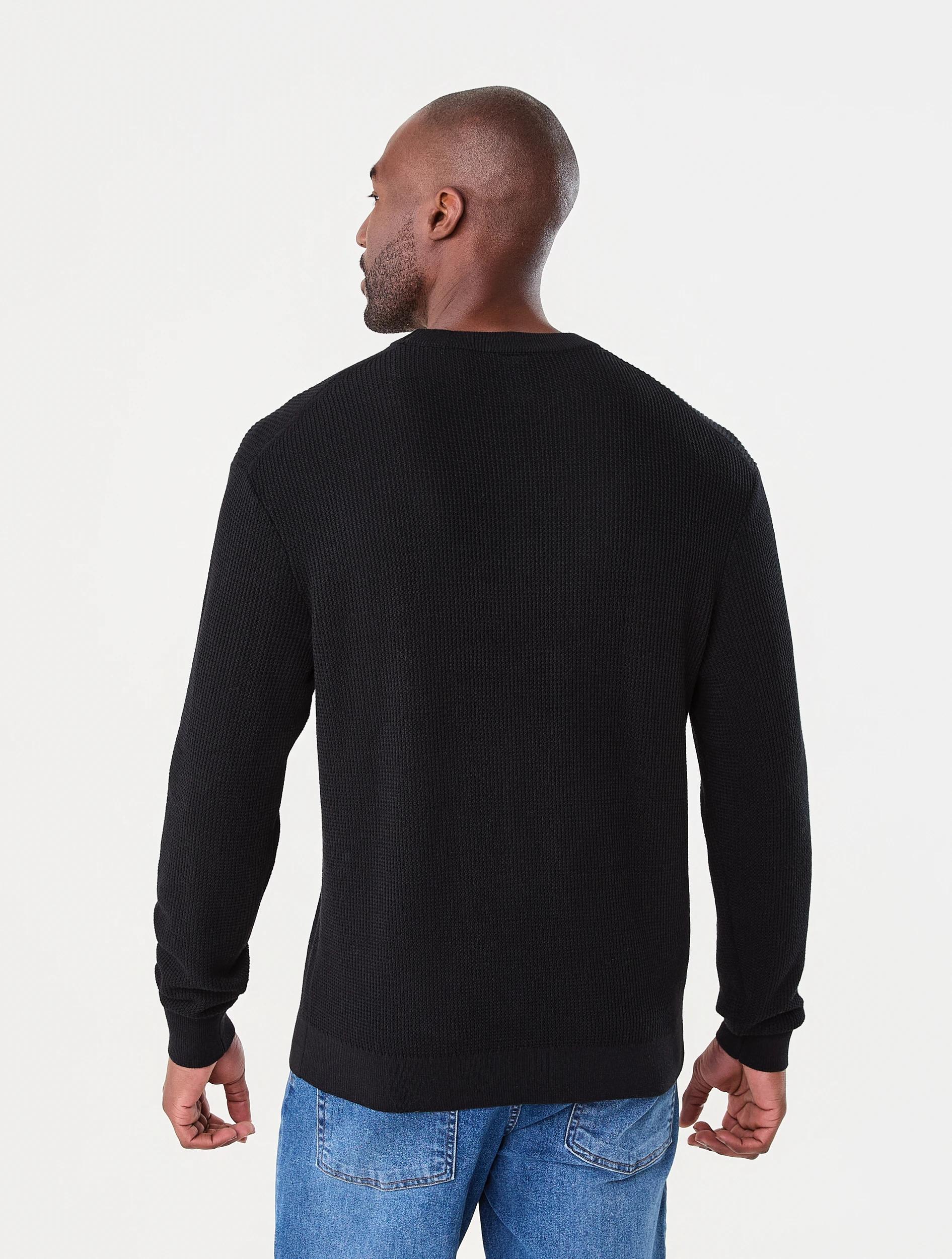 3 Lightweight Crew Neck Knit Jumper Black, 3 of 7