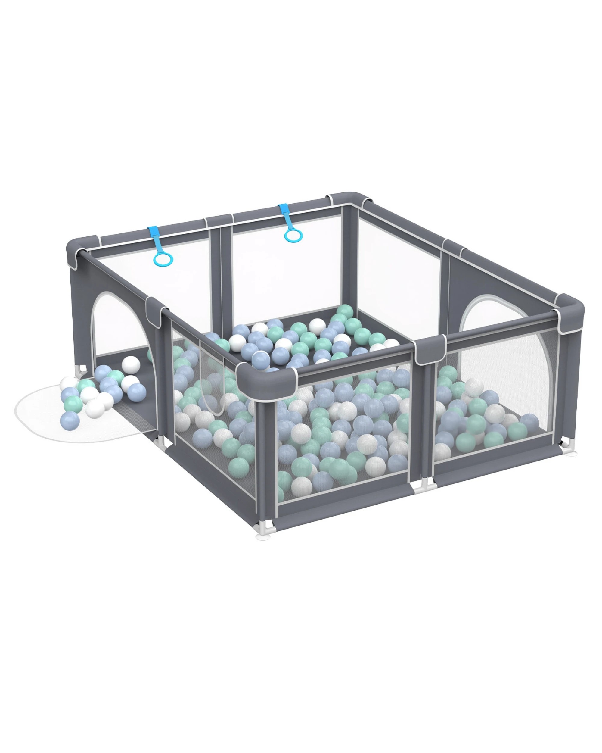 6 Advwin Large Baby Playpen 185 x 205cm Kids Activity Central Child Play Fence with Anti-Slip Base Grey, 6 of 7