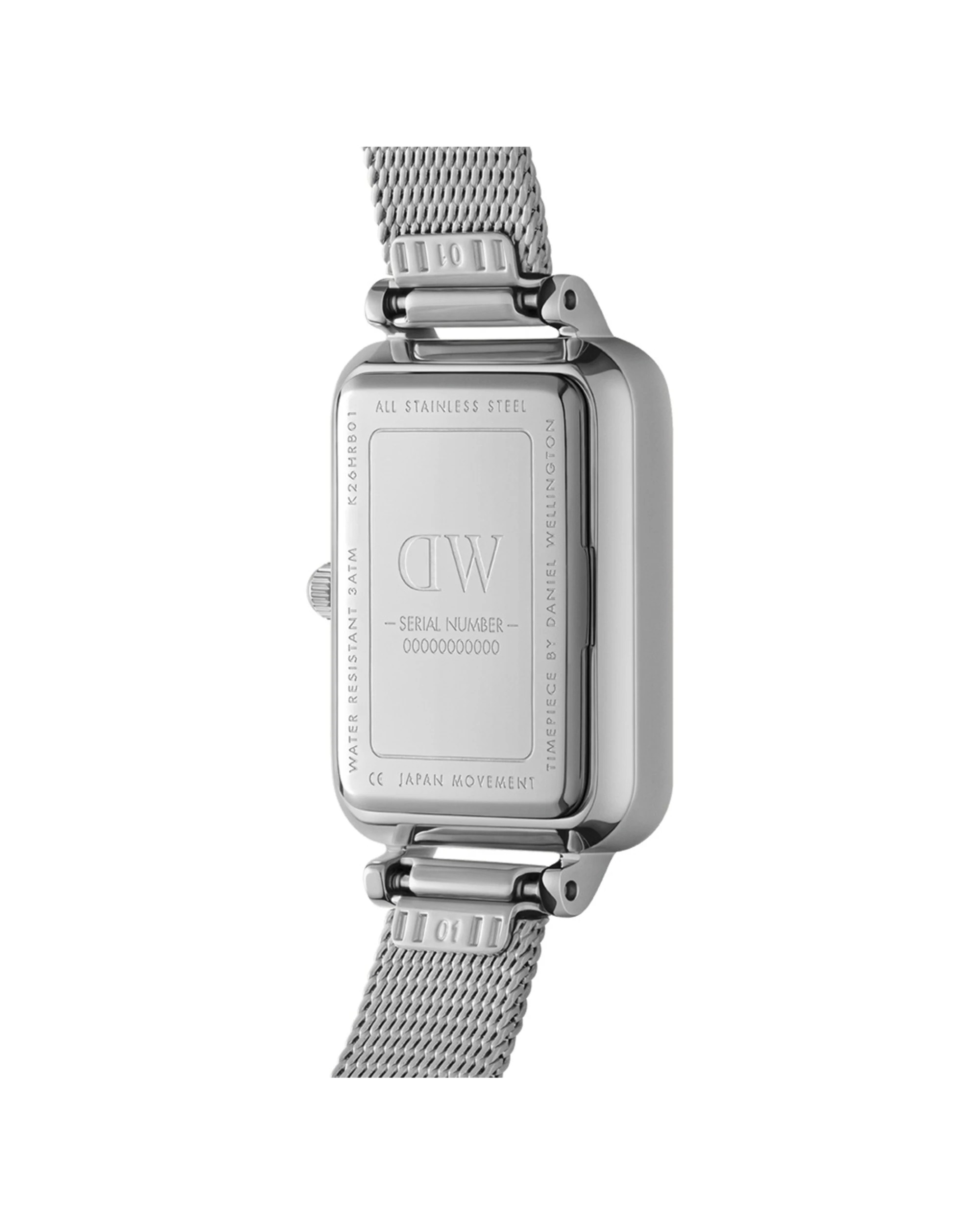 3 Daniel Wellington Quadro 20x26mm Pressed Sterling Silver & White Stainless Steel Watch, 3 of 4