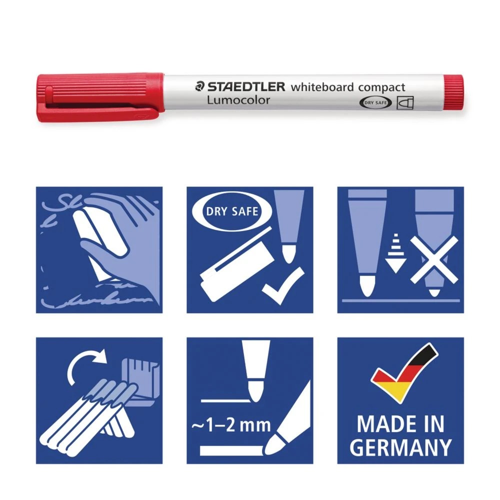 5 Staedtler Lumocolor Compact Whiteboard Marker Assorted 4 Pack, 5 of 6