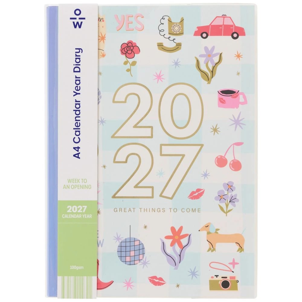 1 Officeworks A4 Week to View 2027 Cute Diary, 1 of 6