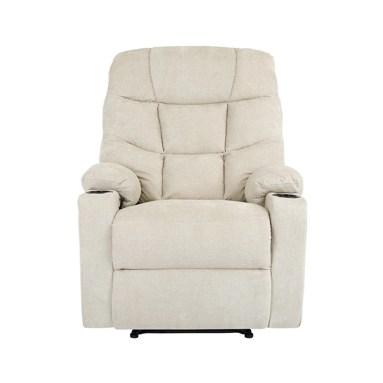 4 Oikiture Recliner Chair Electric Massage Chair Heated Polyester
 - Beige, 4 of 5