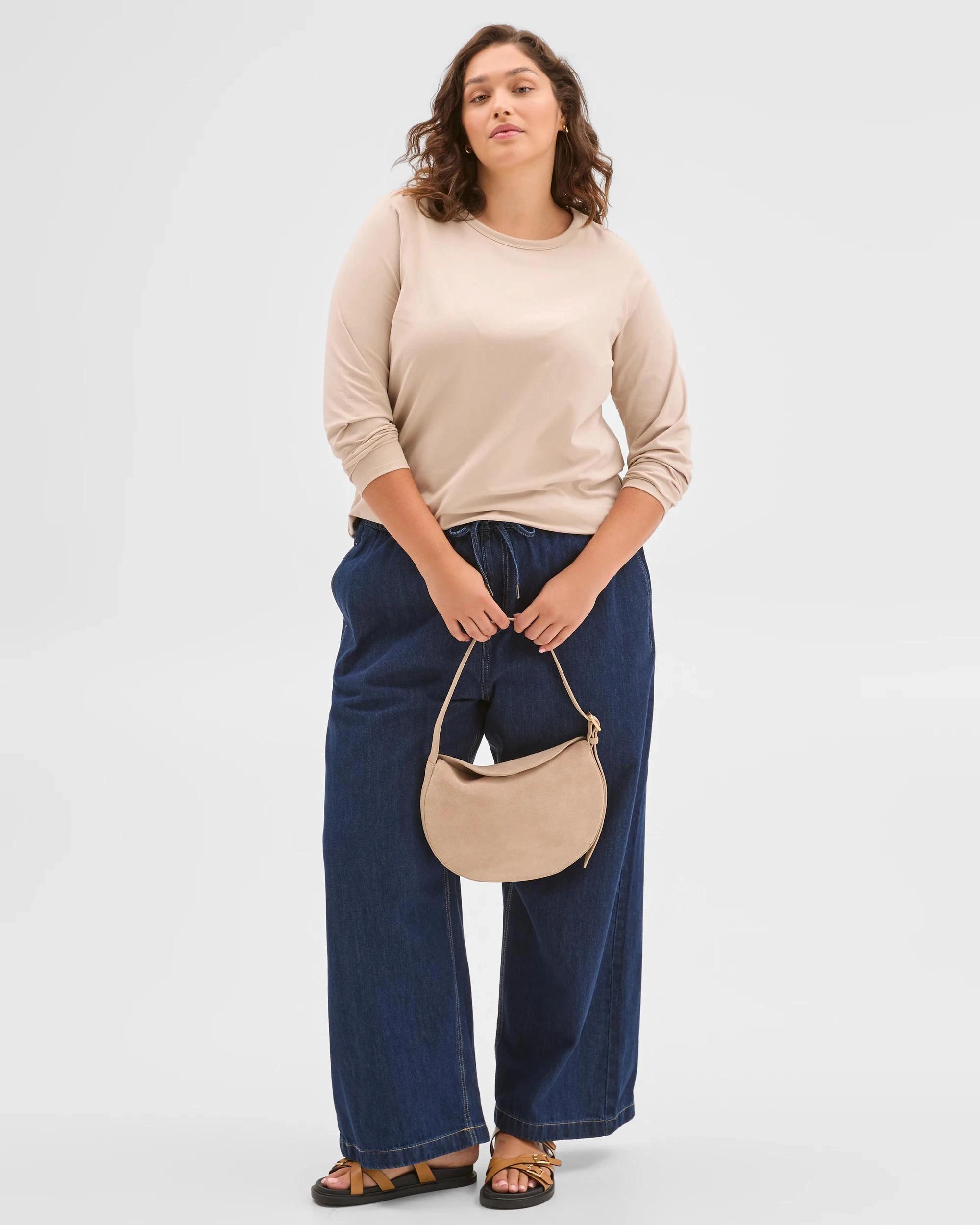 6 Target Plus Size Australian Cotton Long Sleeve Crew T-Shirt BIRCH, 6 of 6