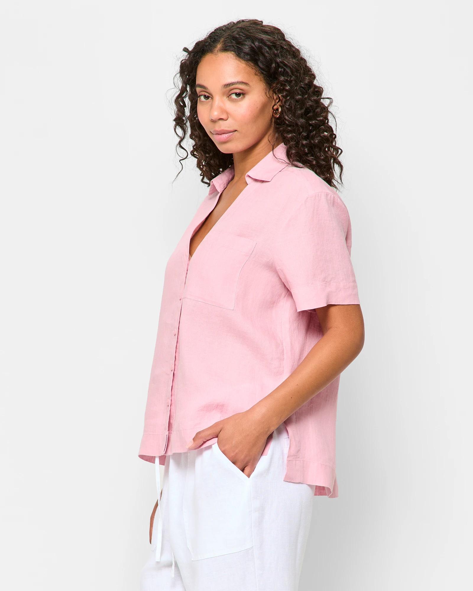 3 Target European Linen Shirt PINK, 3 of 5