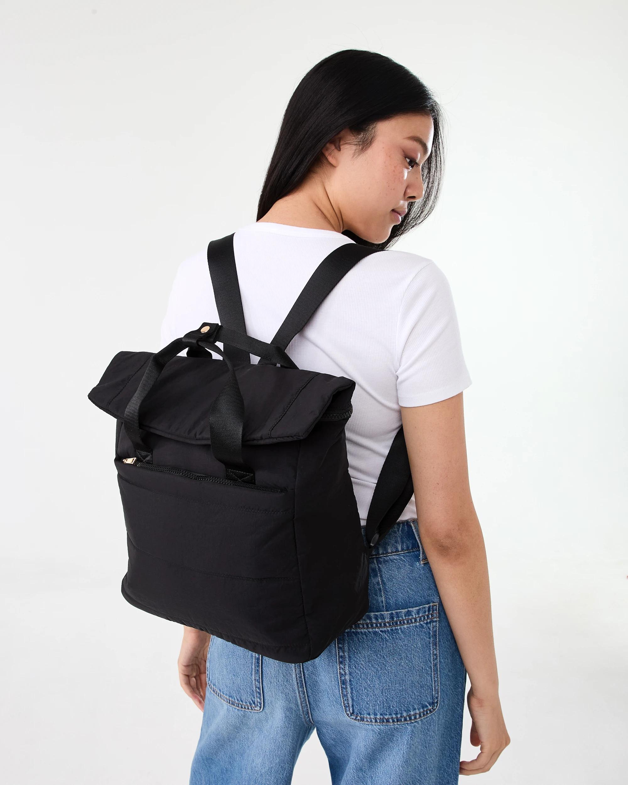 6 Padded Nylon Backpack Black, 6 of 6