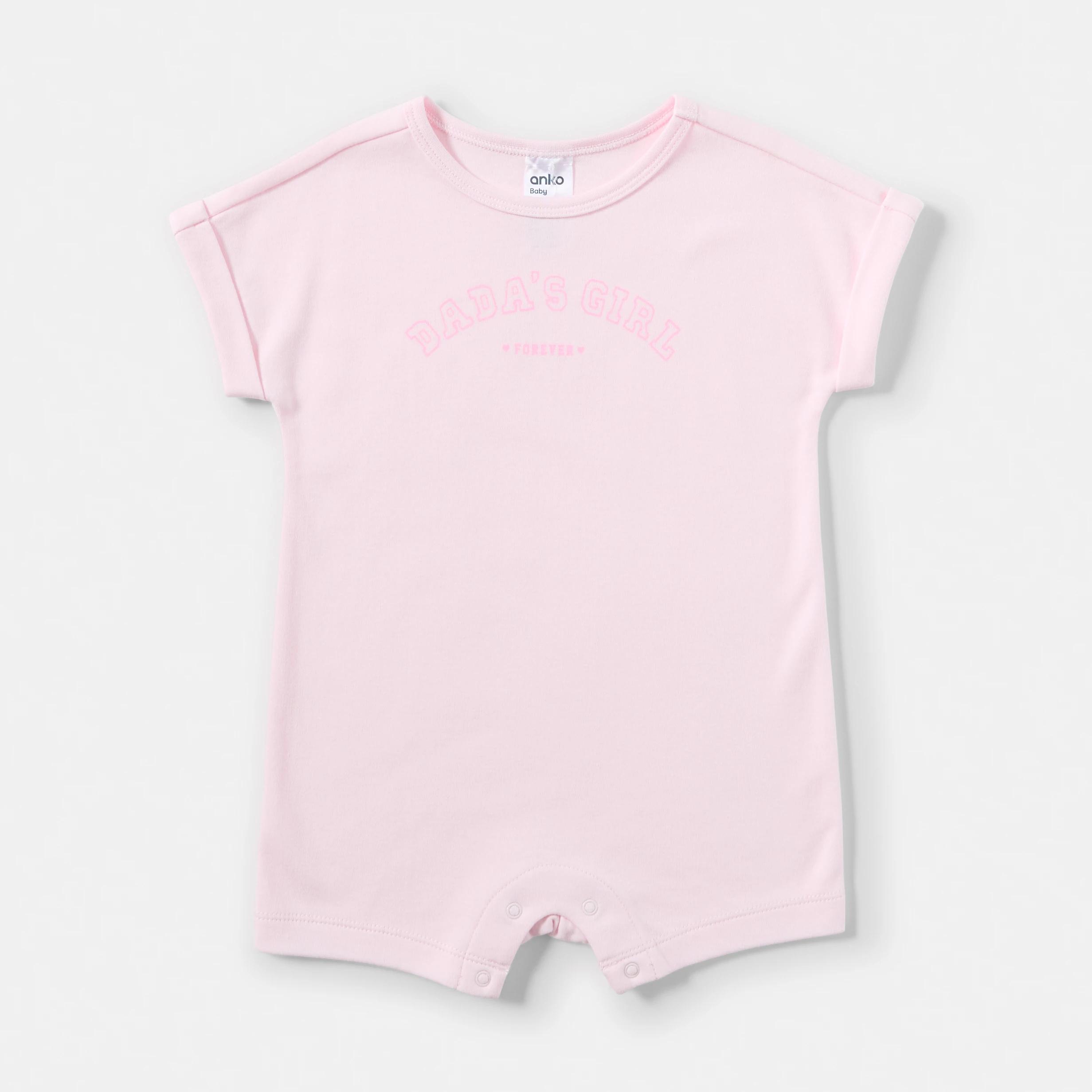 1 Short Sleeve Print Romper BALLERINA SLOGAN, 1 of 3