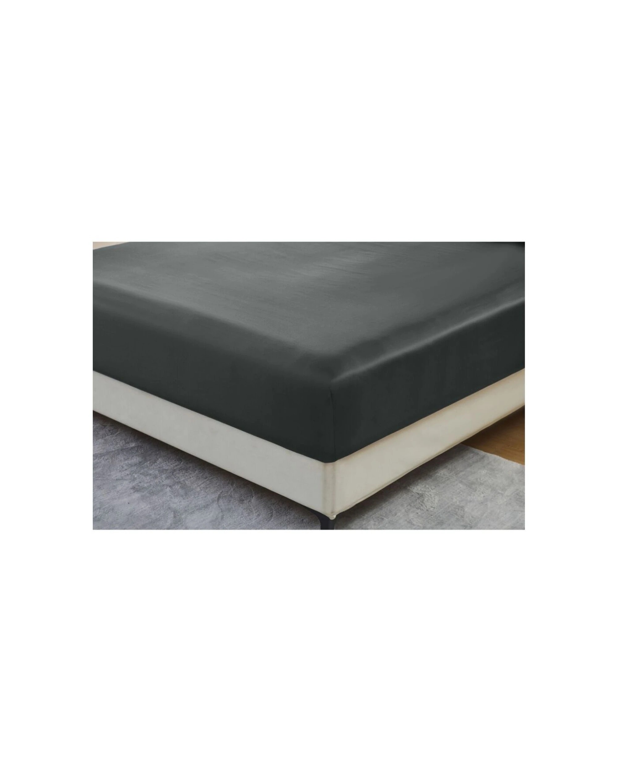 1 Grosvenor House 500TC Egyptian Cotton Fitted Bed Bedding Sheet - Queen Bed - Charcoal, 1 of 5