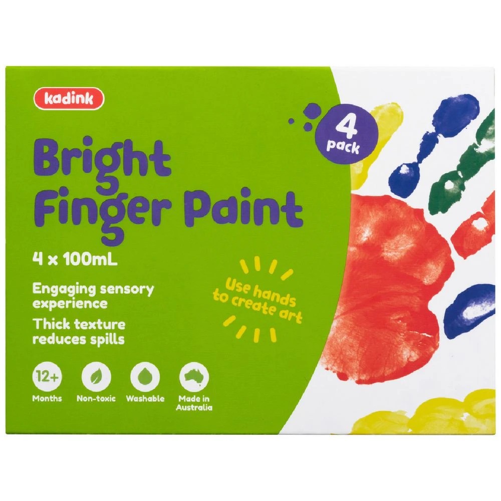 1 Kadink Washable Bright Finger Paint 100mL x 4 Pack, 1 of 2