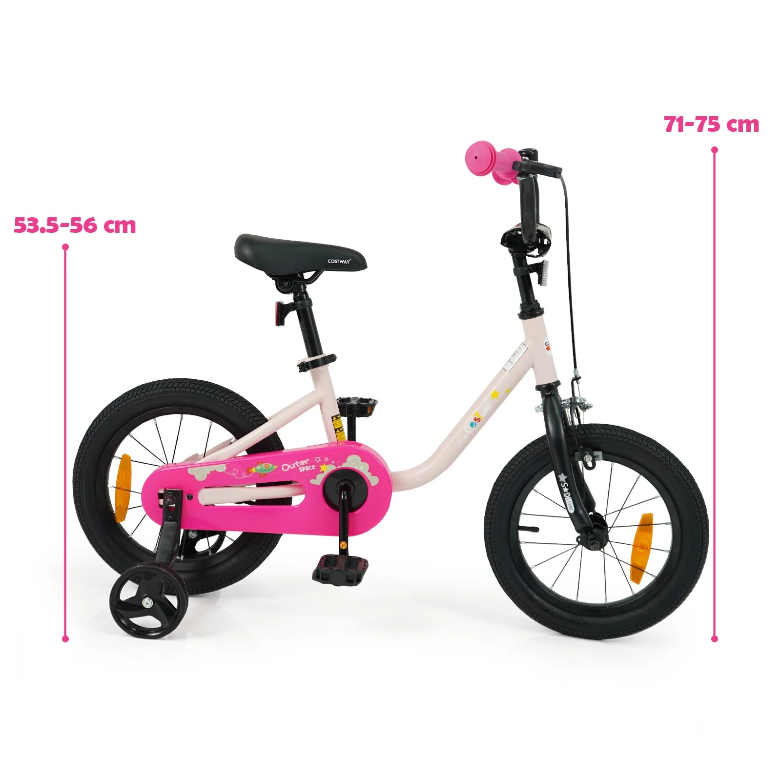 2 Costway 35cm Kids Bike Children Bicycle w/Training Wheel & Adjustable Seat - Pink, 2 of 3