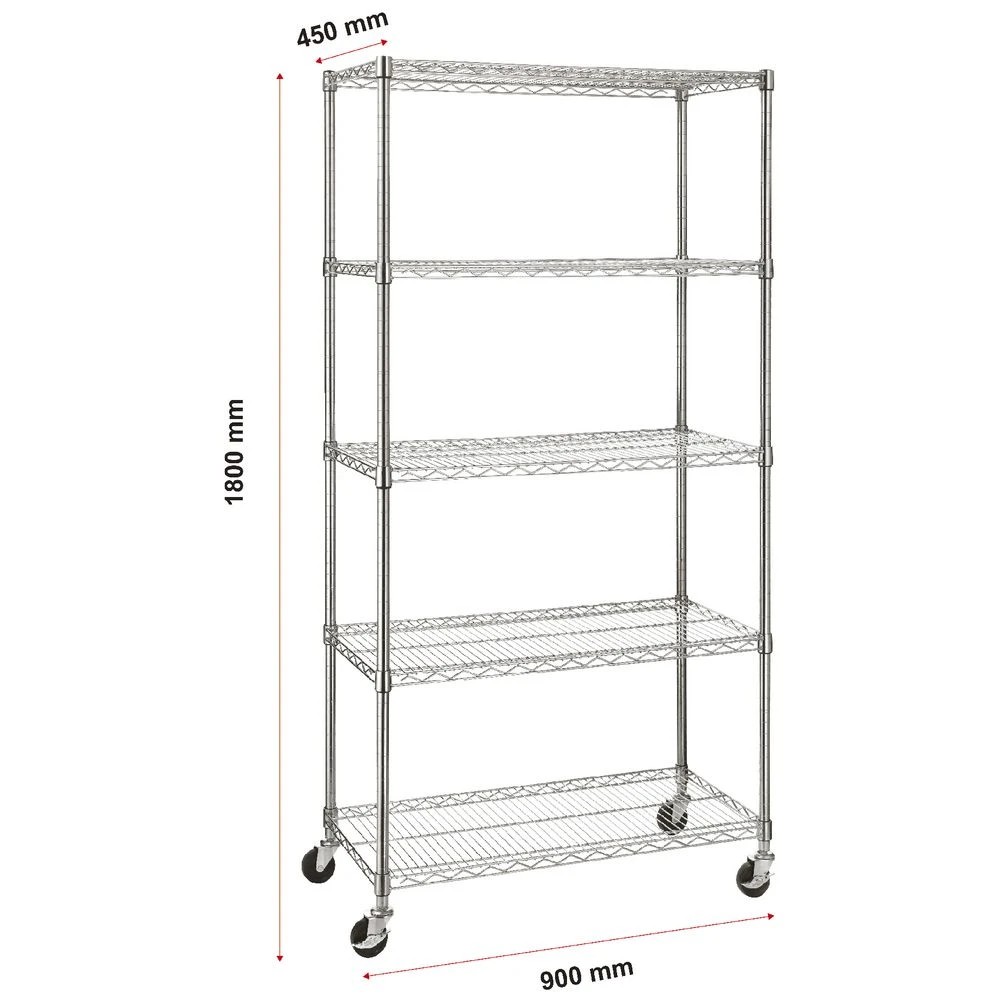 3 5 Tier Wire Shelving Unit Shelves Home Office Storage, 3 of 7