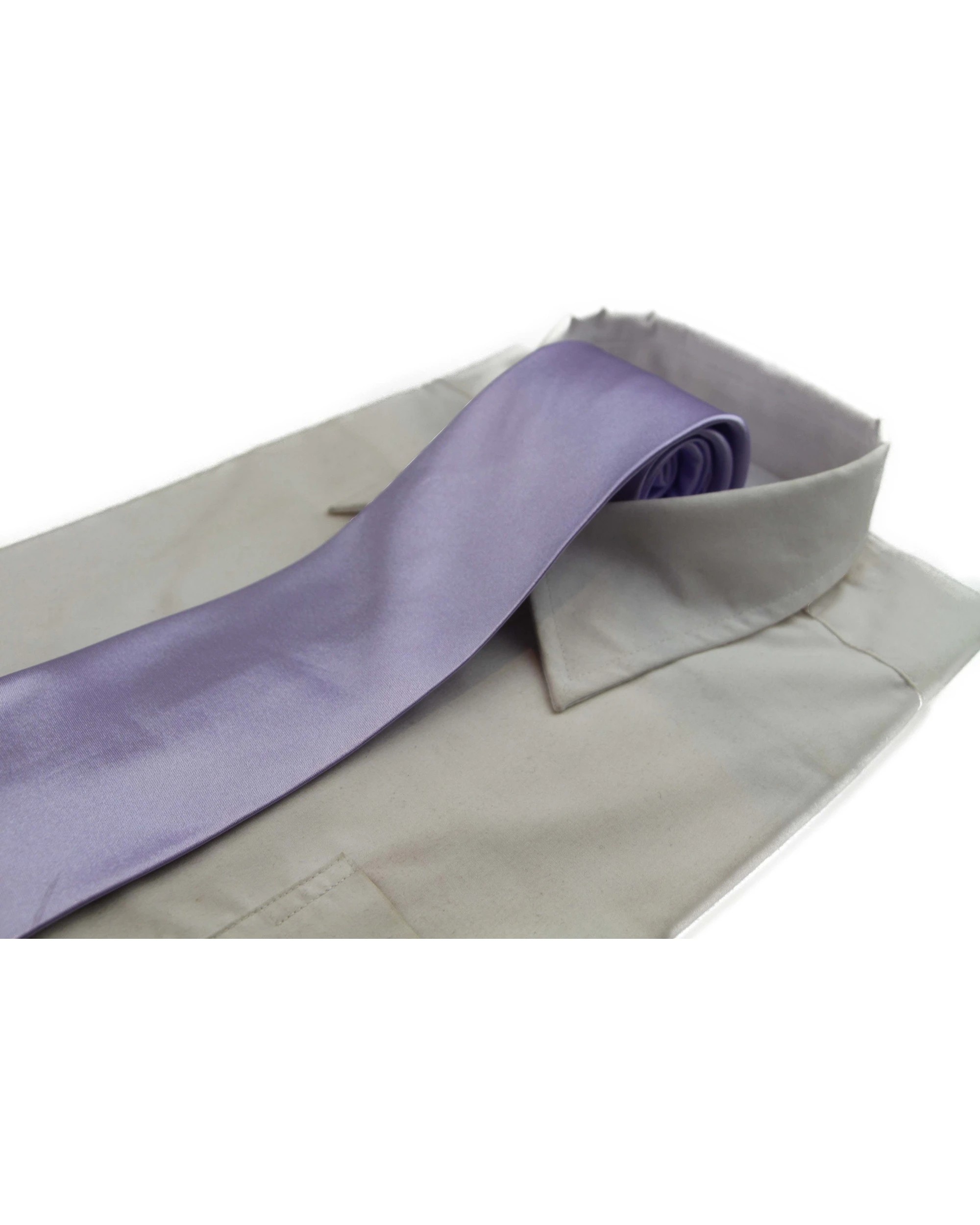 1 Zasel Mens Lavender Classic 10cm Plain Neck Tie, 1 of 1