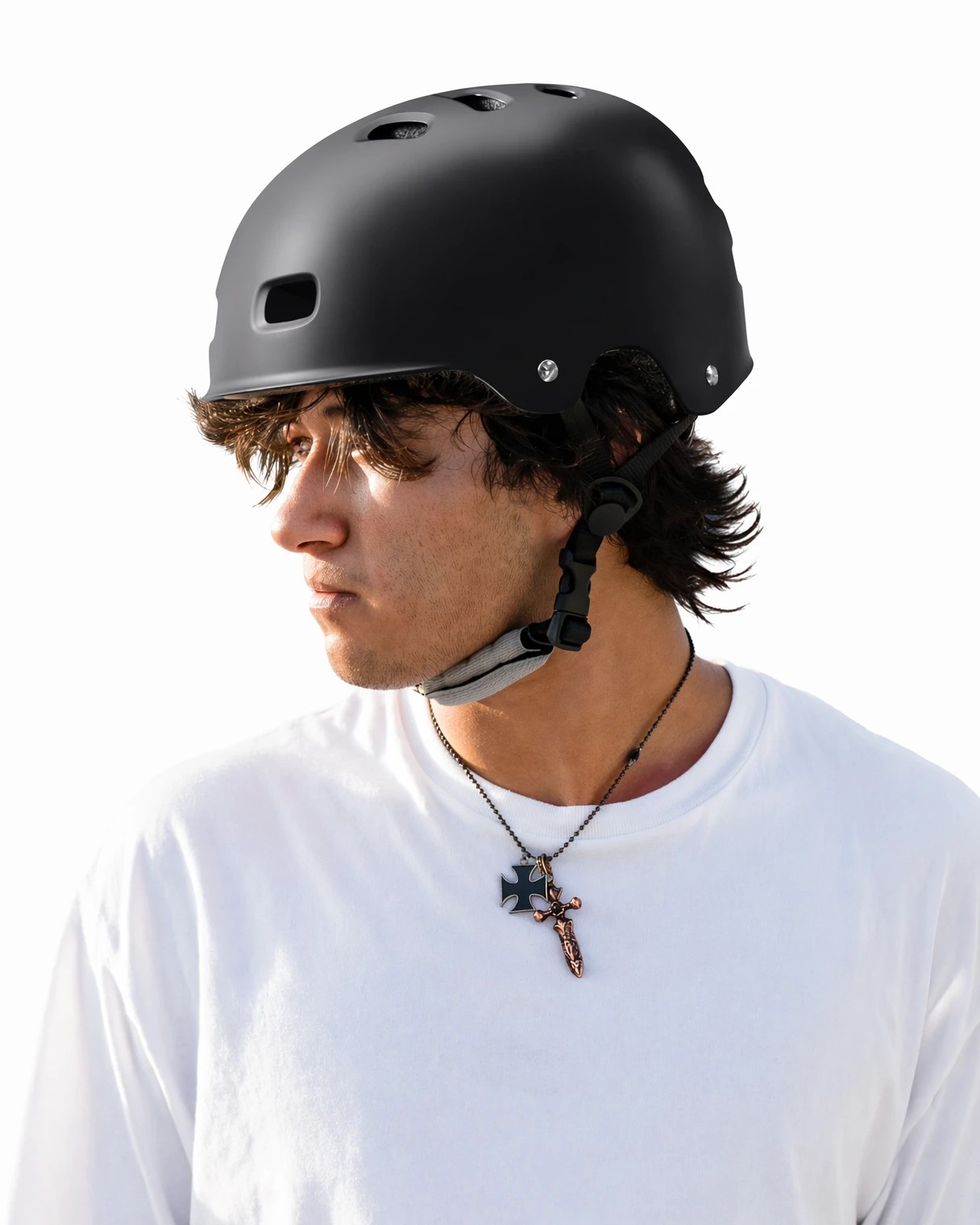 5 OutdoorMaster Adult Impact Resistant Multi-Sport Helmet for Bike Skate - Black, 5 of 7