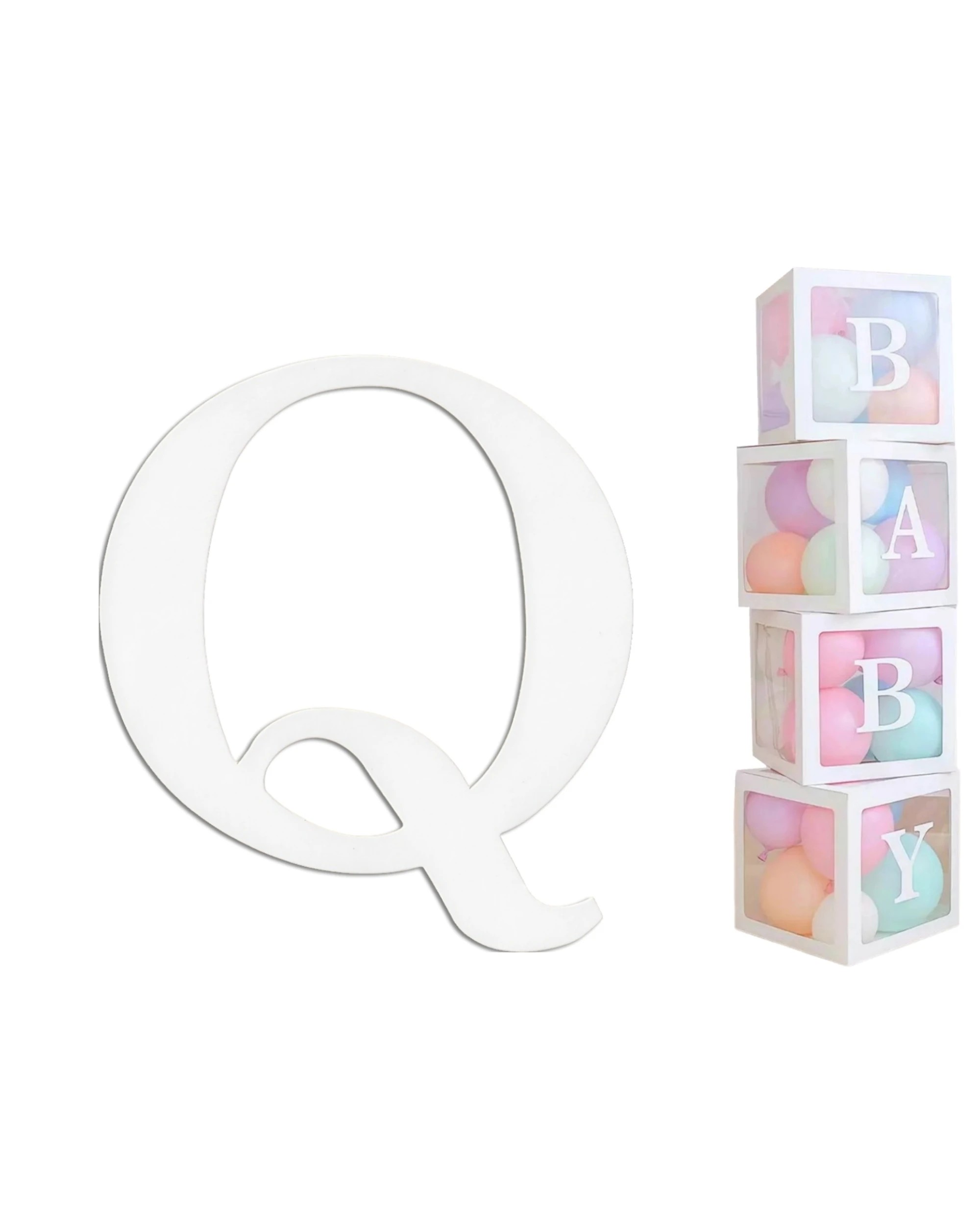 1 Party Maker Cardboard Letter Q Pack of 2 - White, 1 of 3