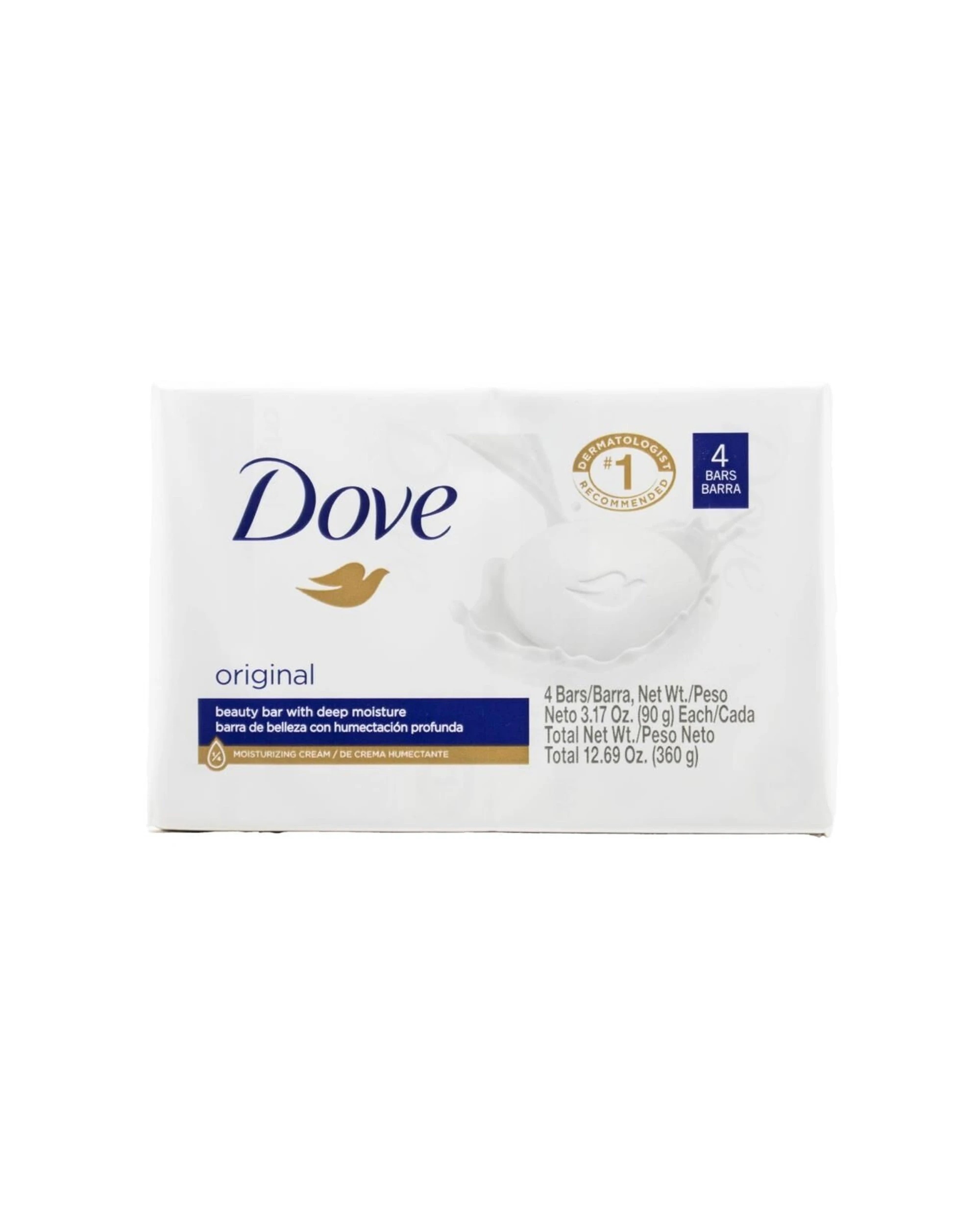 1 Dove 4pc Beauty Bar Soap With Deep Moisture Original 90g - White, 1 of 2