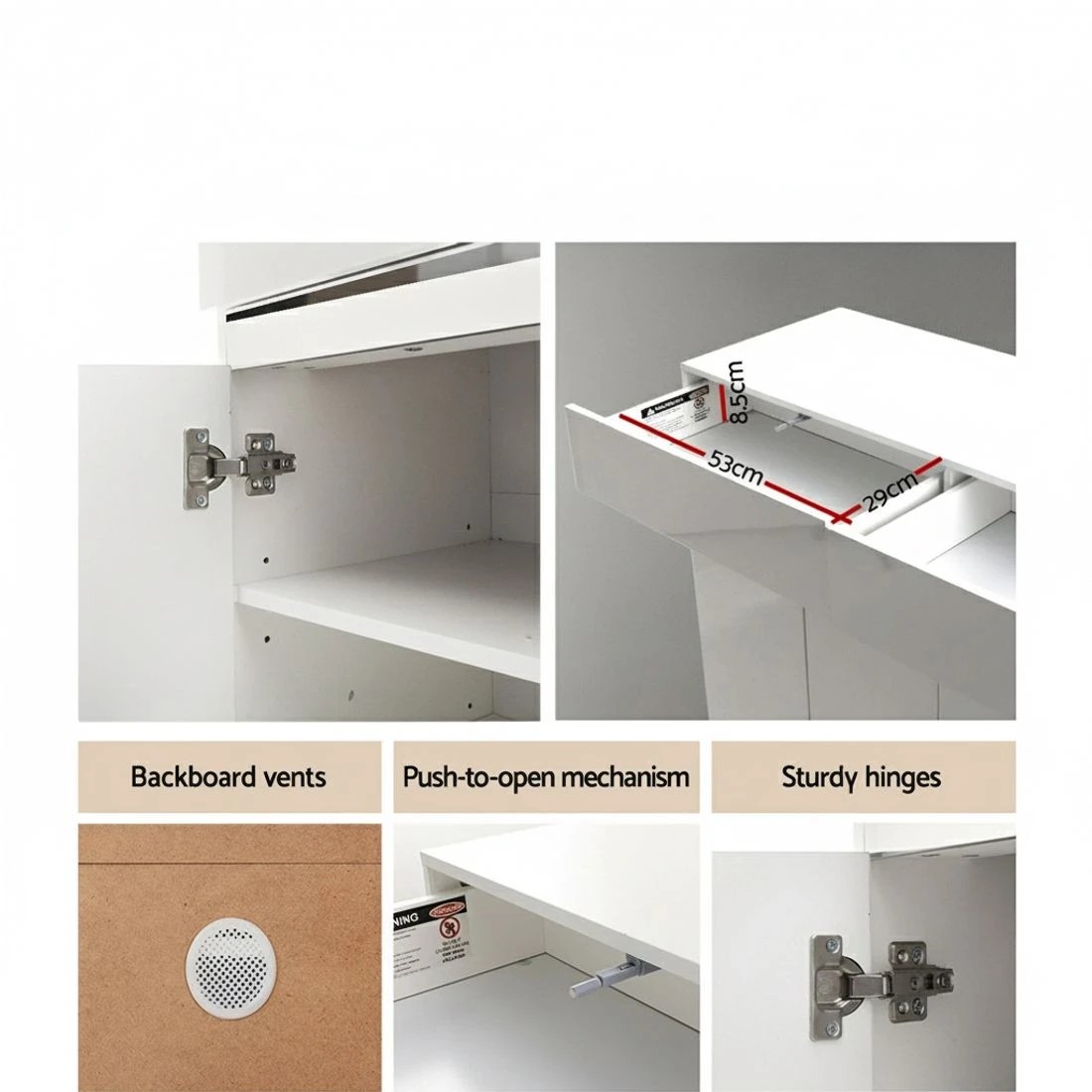 4 Artiss Shoe Rack Cabinet Storage Cupboard 24 Pairs - Lydia - White, 4 of 5