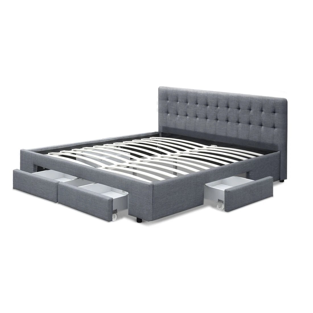 4 Artiss Bed Frame Queen Size with 4 Drawers  AVIO - Grey, 4 of 7