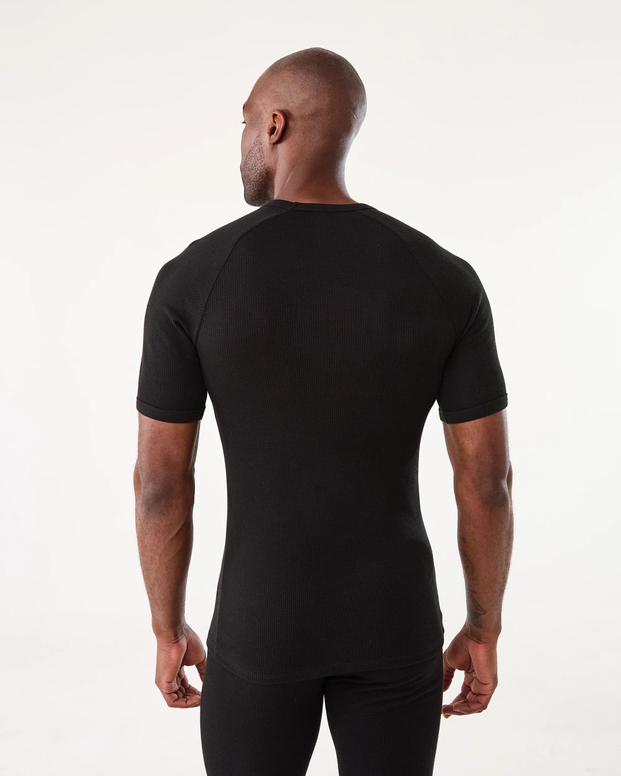 3 Short Sleeve Thermal Top Black, 3 of 4