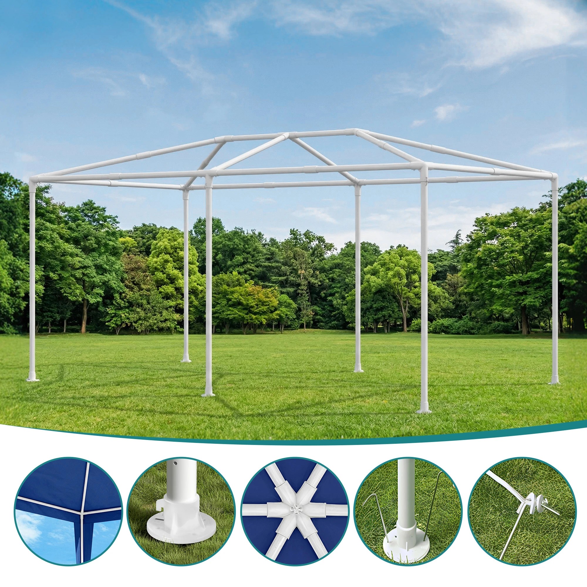 7 Instahut 3x6m Gazebo Outdoor Party Tent Marquee - Blue, 7 of 9
