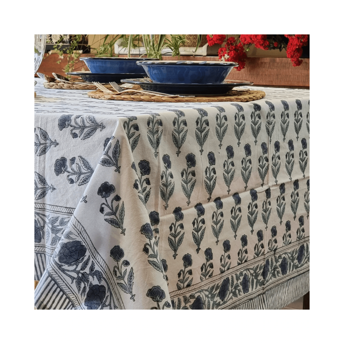 2 Kolka Rectangle Square Tablecloth Table Cover Flower Pattern Dining Table Cloth - Grey, 2 of 9