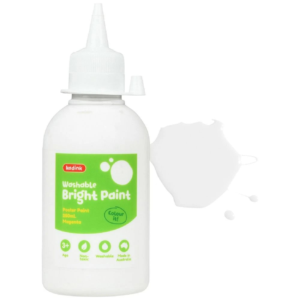 1 Kadink Washable Bright Poster Paint 250mL White, 1 of 4