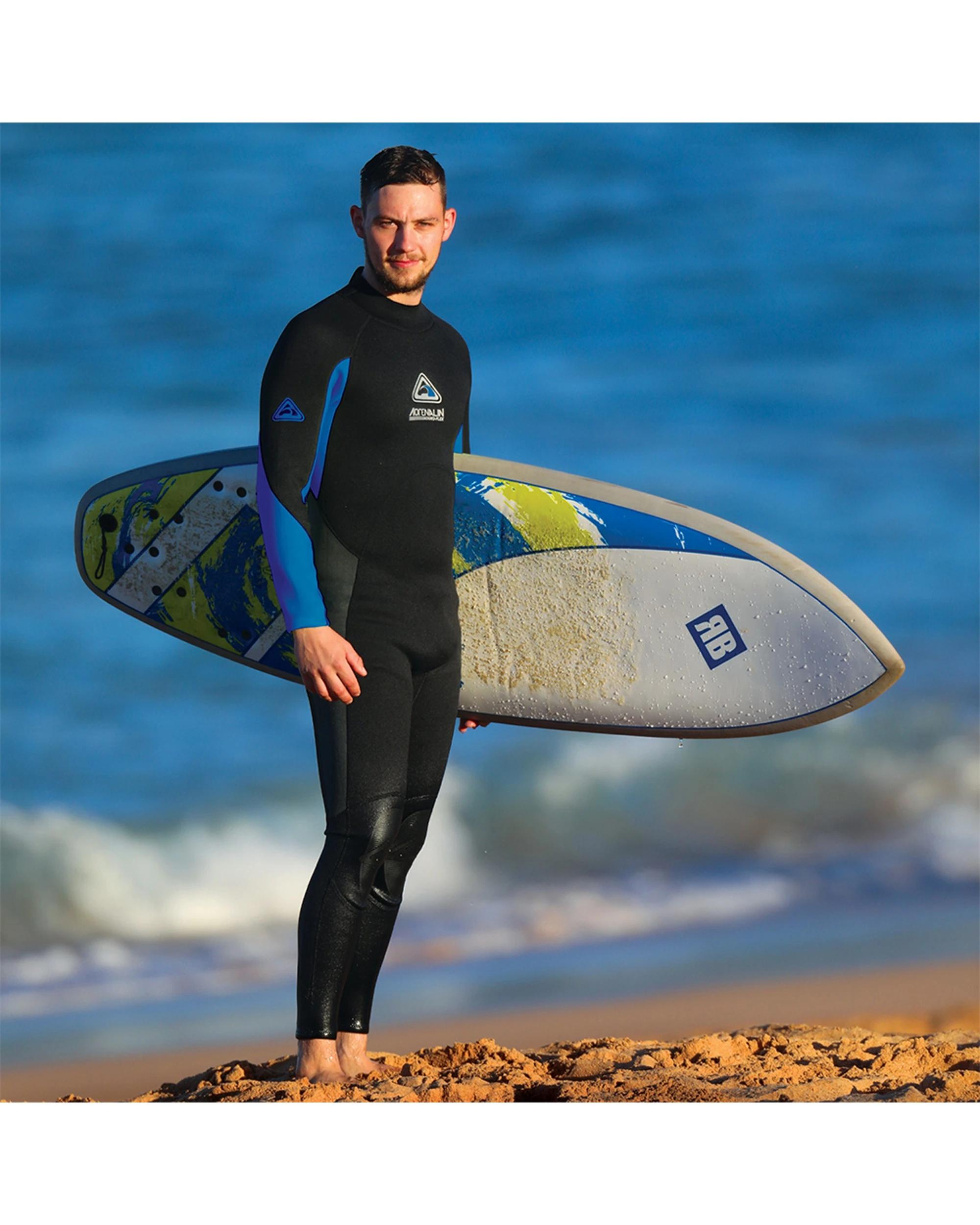 2 Adrenalin Enduro-Flex 3/2mm Steamer Adult Wetsuit - M - Black BLUE, 2 of 2