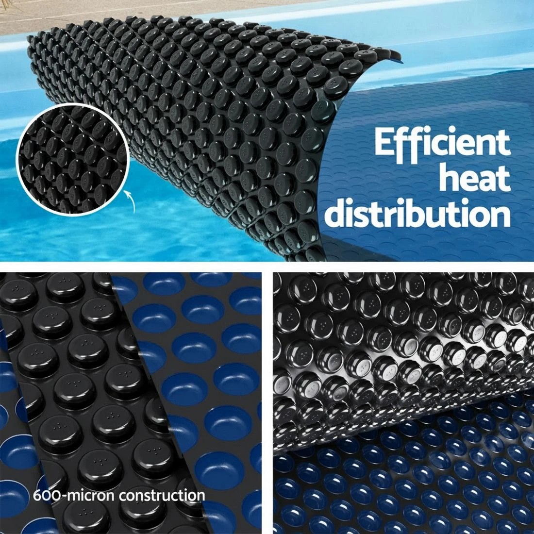 Aqua Buddy Pool Cover 600 Micron 9.5x5m w/ Roller 5.55m Swimming Pools ...