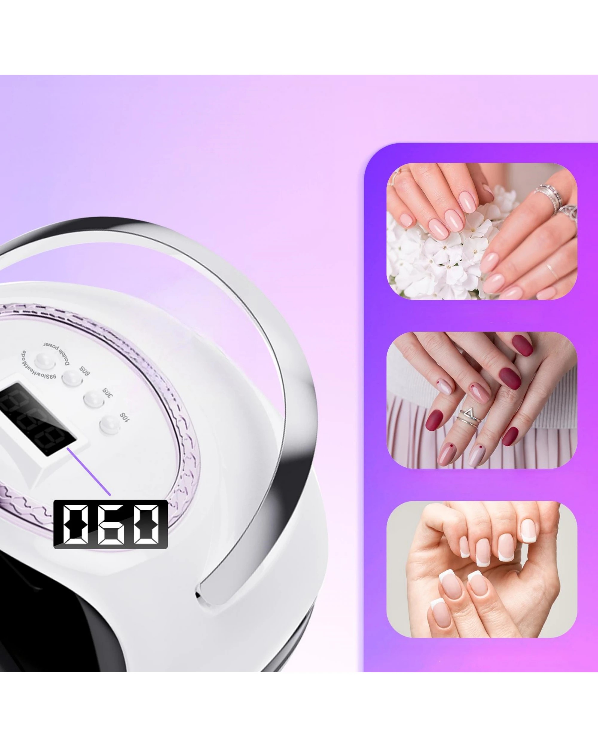 4 Advwin Professional 3-in-1 Nail Set: UV/LED Nail Lamp - White, 4 of 8