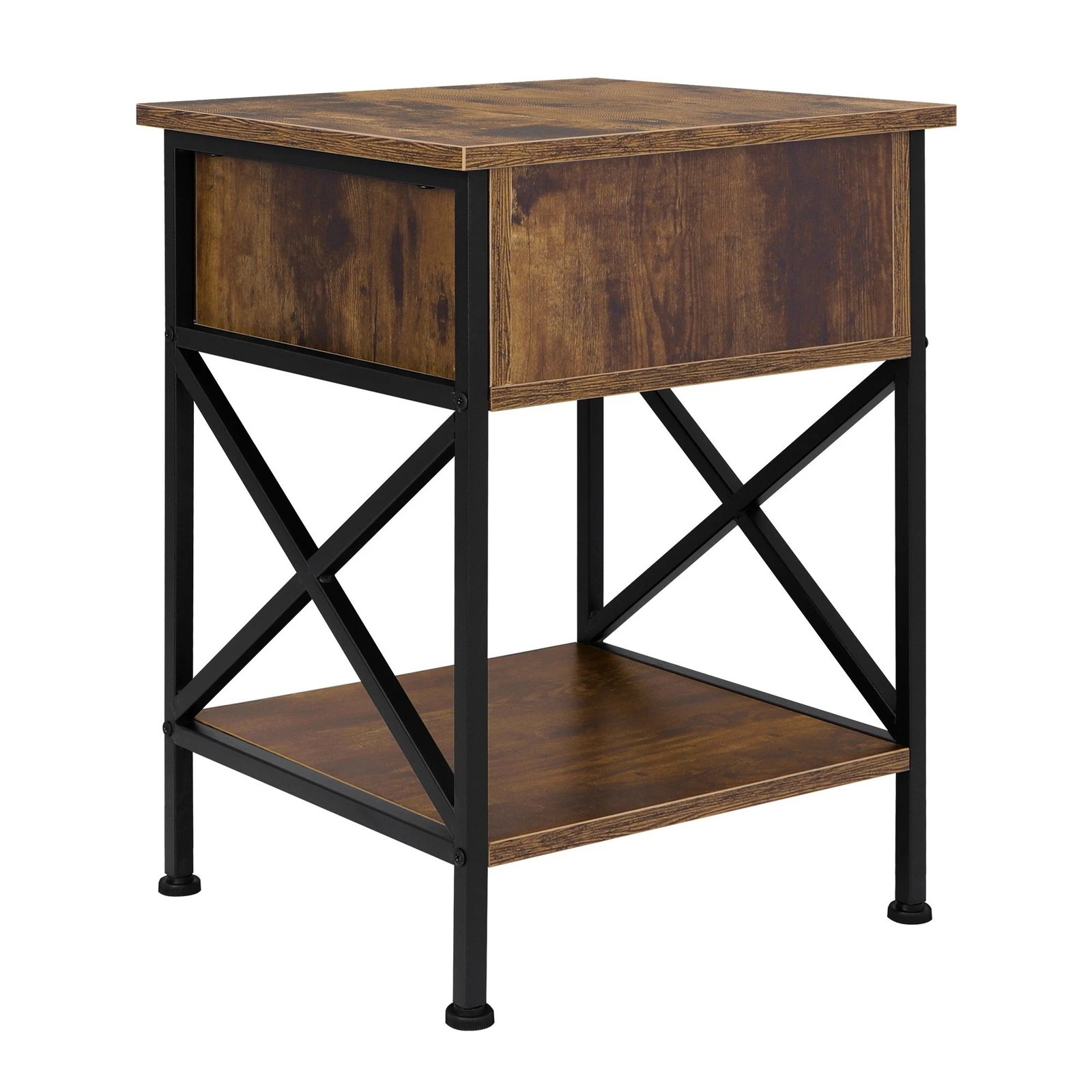 6 Alfordson Bedside Table Retro Wooden Nightstand Vintage Storage Side Cabinet - Brown, 6 of 10