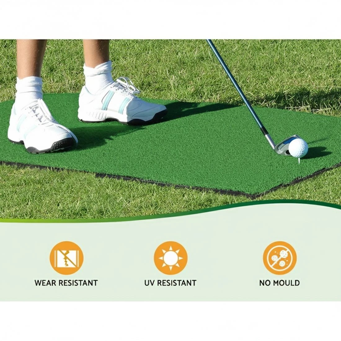 4 Everfit Golf Hitting Mat Portable Driving Range Practice Training Aid - Green, 4 of 6