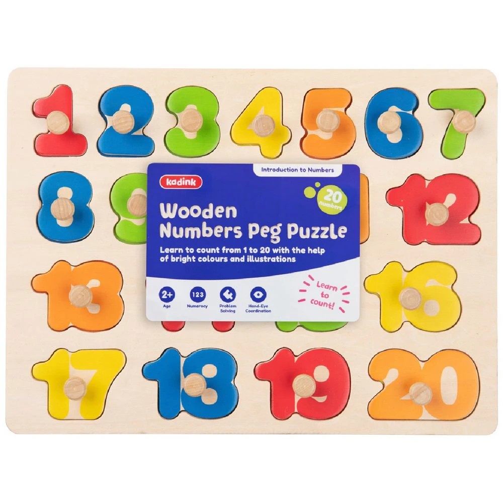 1 Kadink Wooden Number 1-20 Peg Puzzle, 1 of 3