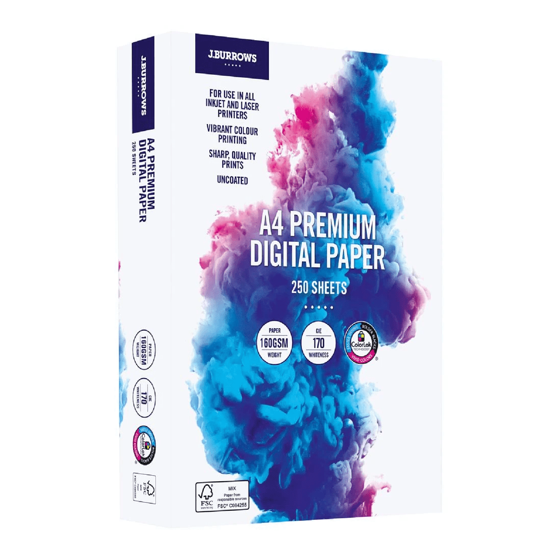 1 J.Burrows Premium 160gsm A4 Digital Copy Paper 250 Sheets, 1 of 2