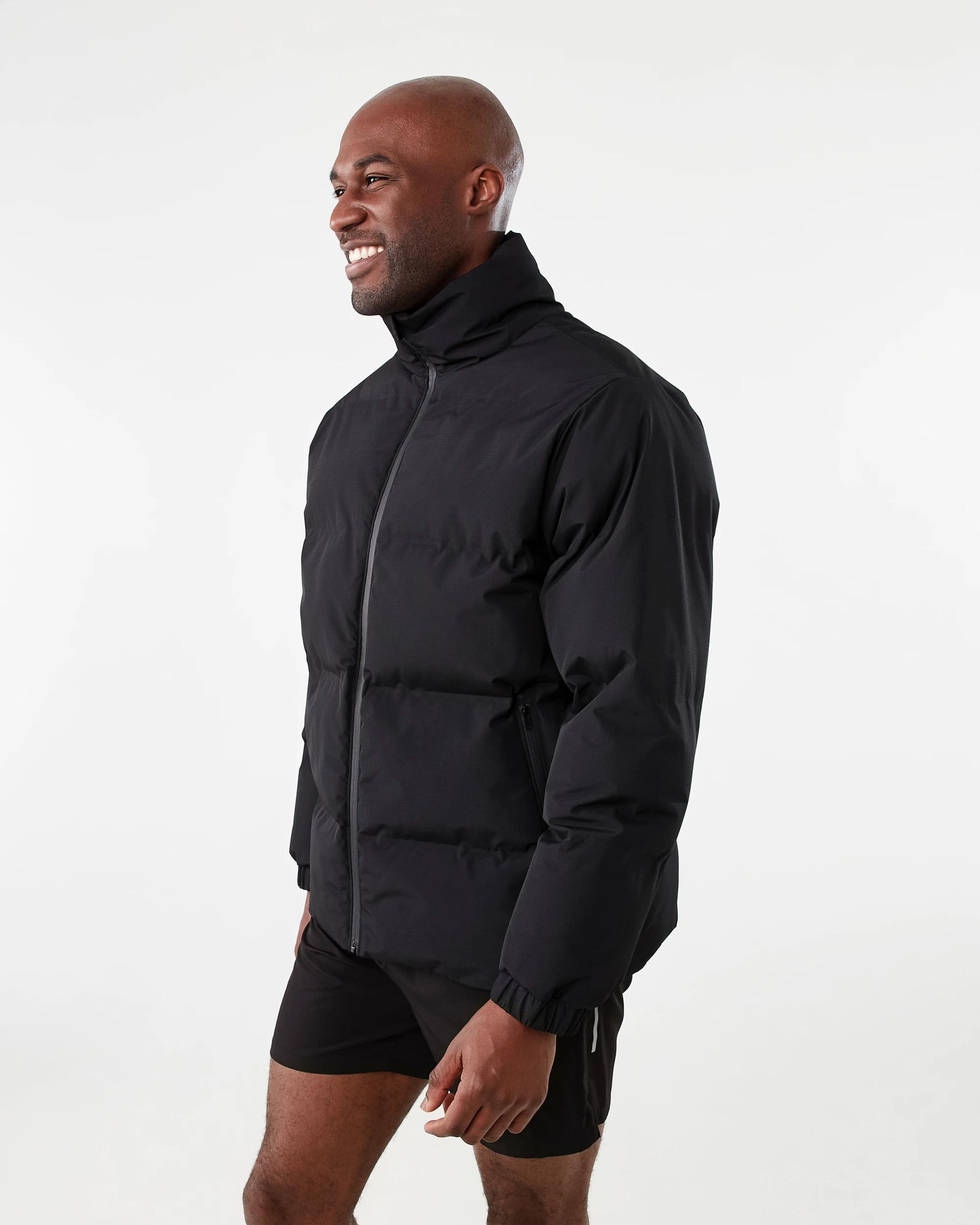 3 Active Mens Outdoor Oversized Puffer Jacket Black, 3 of 7