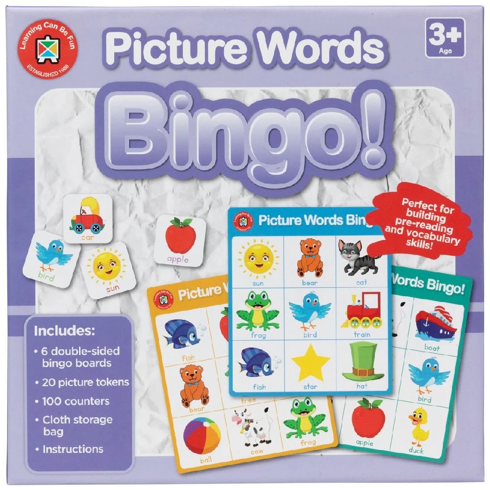 1 Learning Can Be Fun Picture Words Bingo, 1 of 2
