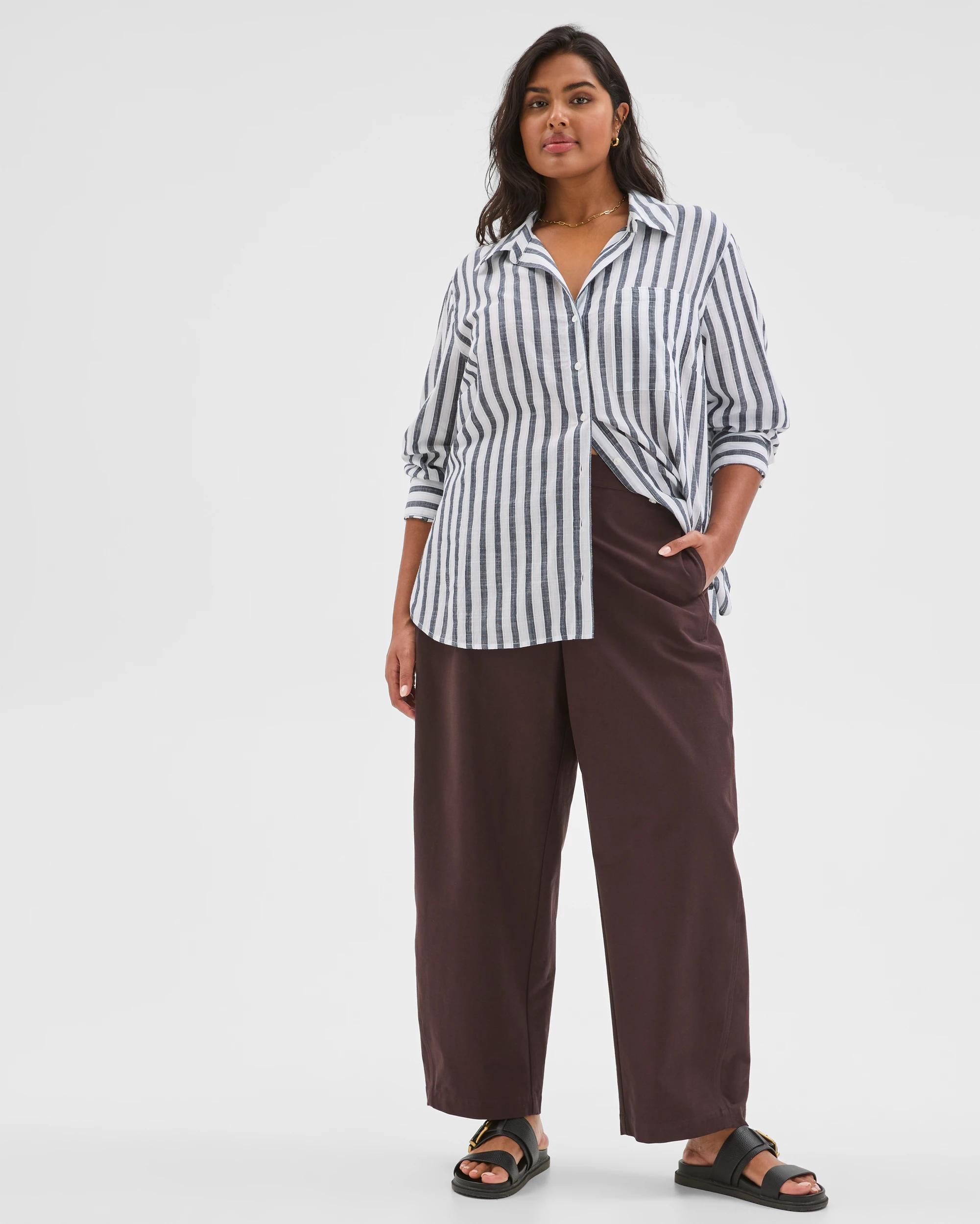 1 Target Curve Plus Size Long Sleeve Slub Shirt , 1 of 6