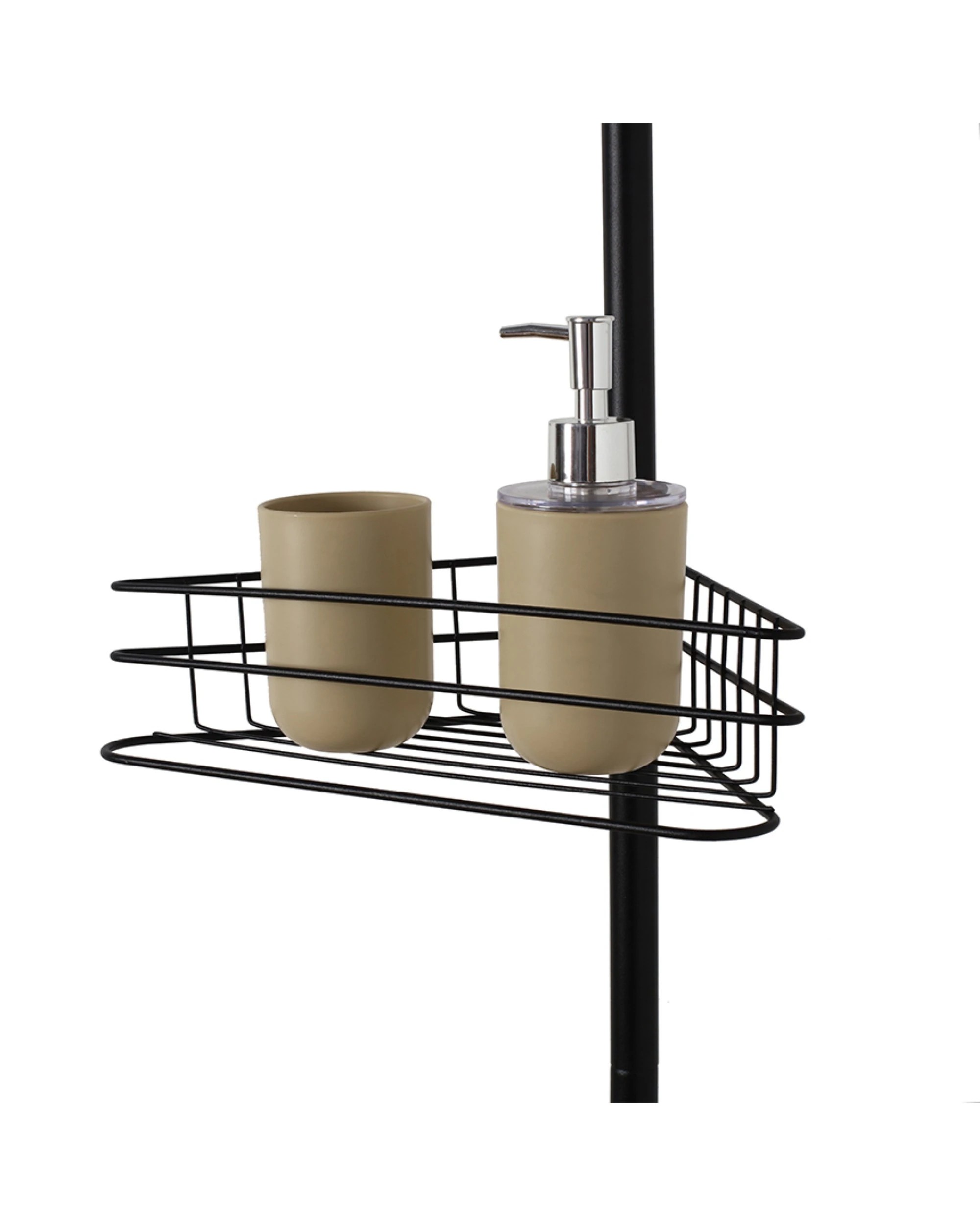 3 Sherwood Home Adjustable Telescopic 4 Tier Corner Shower Caddy Rack - Black, 3 of 9