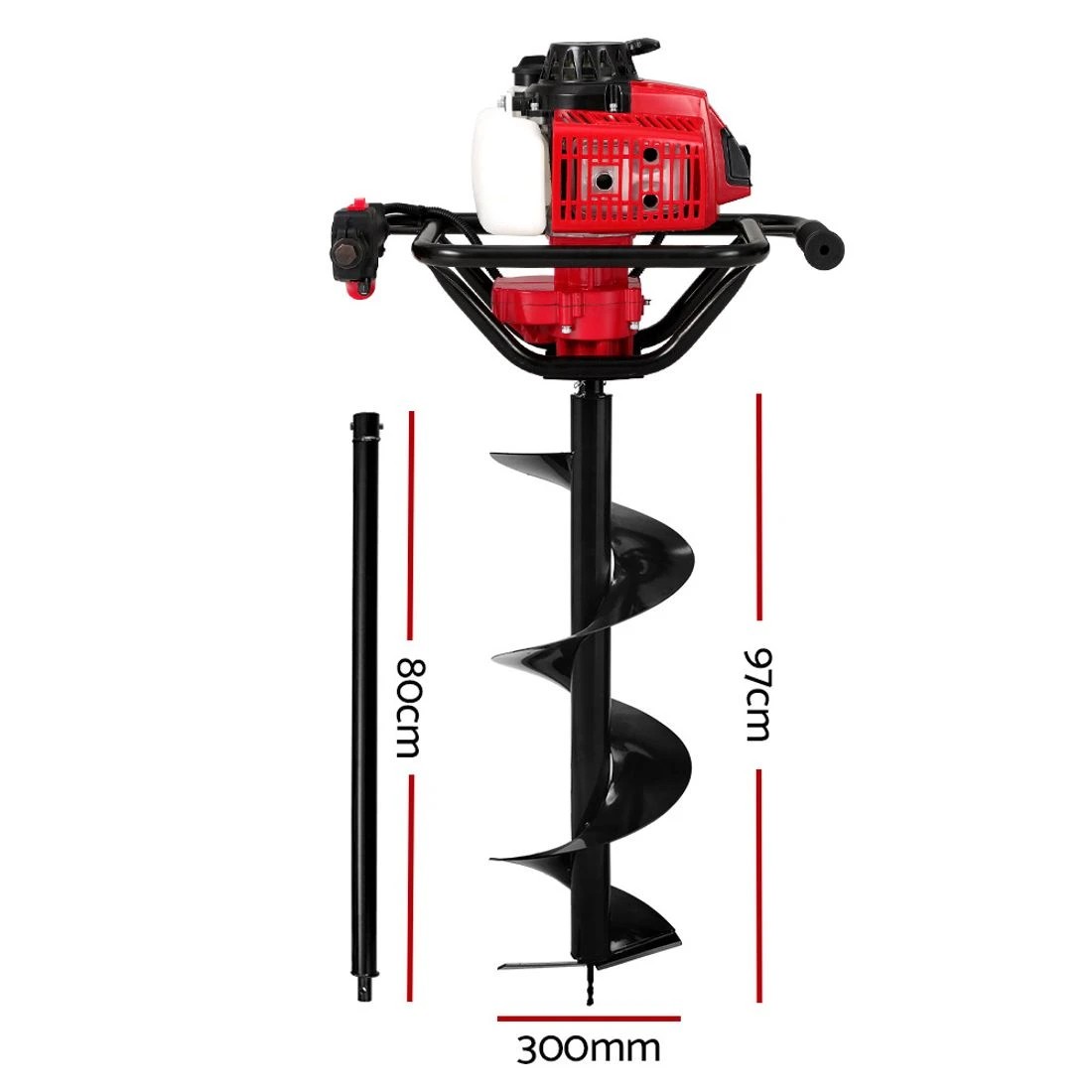 2 Giantz Post Hole Digger 300mm Petrol Drill Extension Auger Bits - Multi, 2 of 6