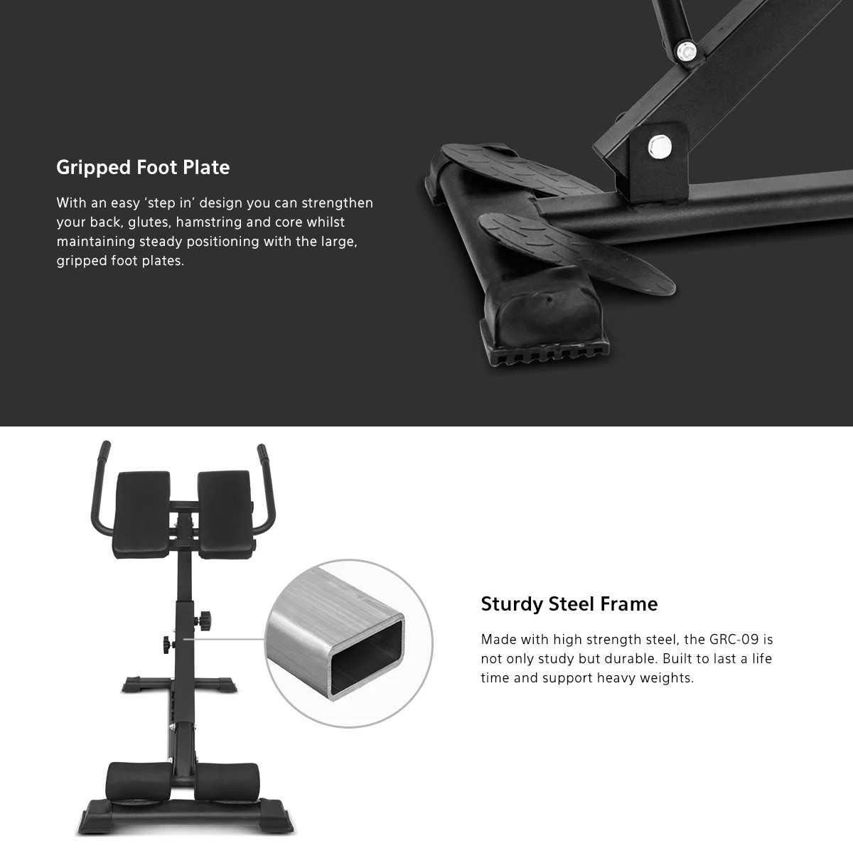 4 LSG GRC-09 Adjustable Roman Chair - Black, 4 of 7