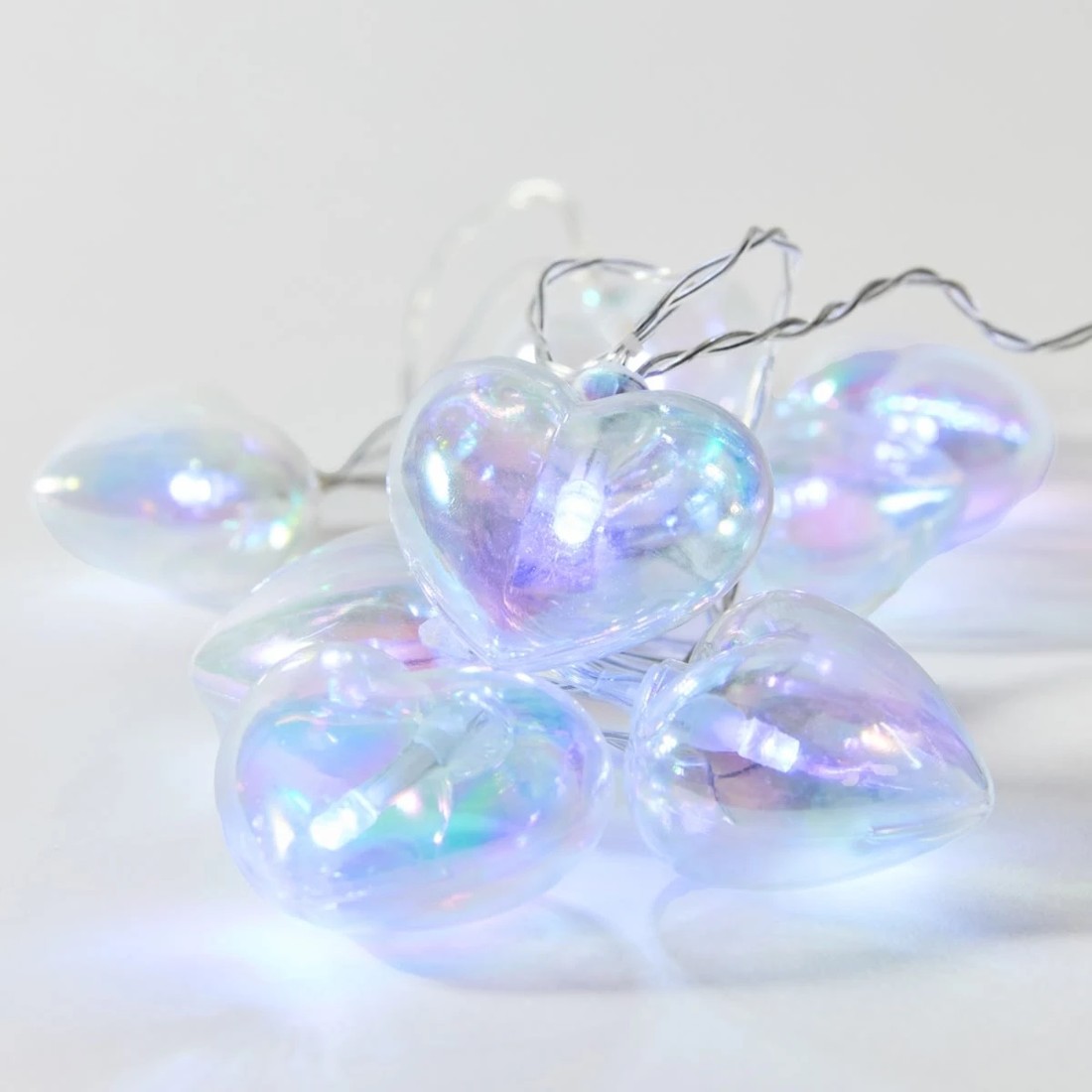 1 Iridescent Heart String Lights, 1 of 8