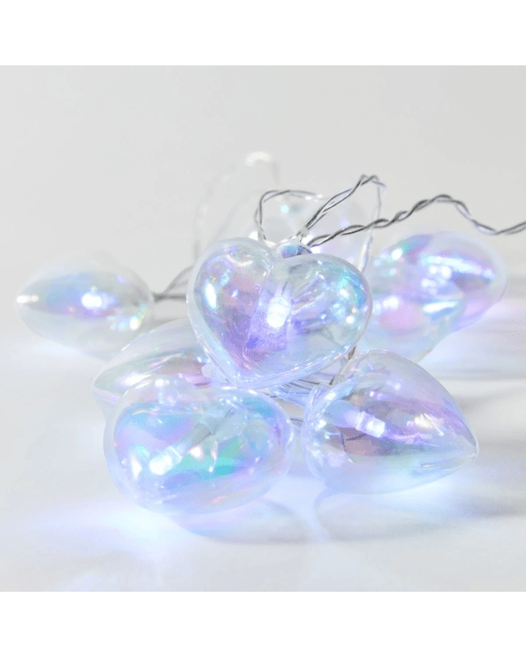 Iridescent Heart String Lights