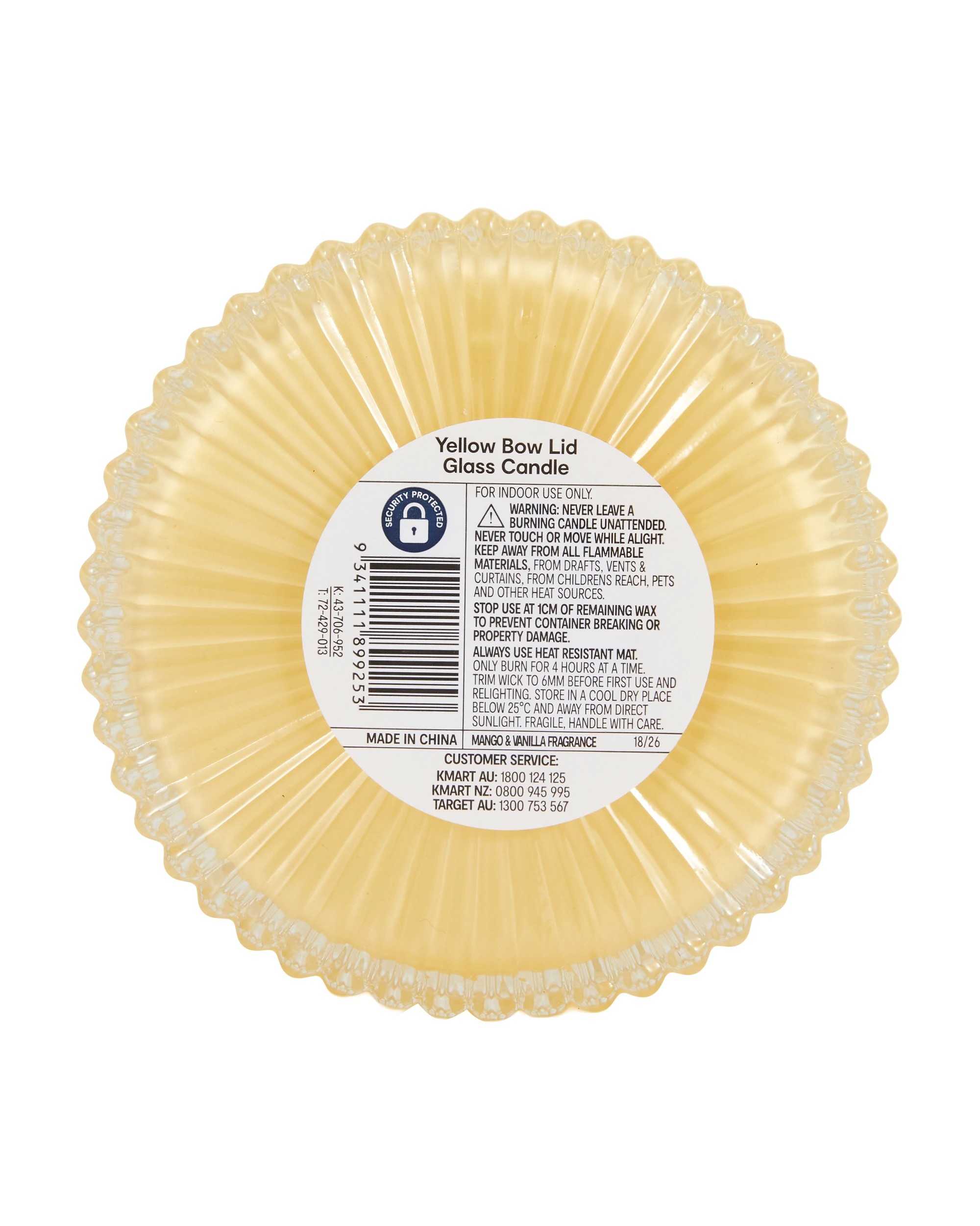 6 Yellow Bow Lid Glass Candle, 6 of 6
