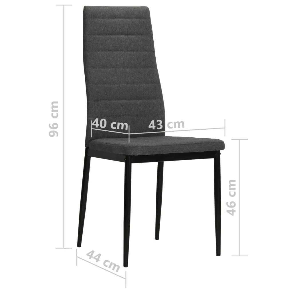 8 Vidaxl Dining Chair Chairs - Grey, 8 of 8