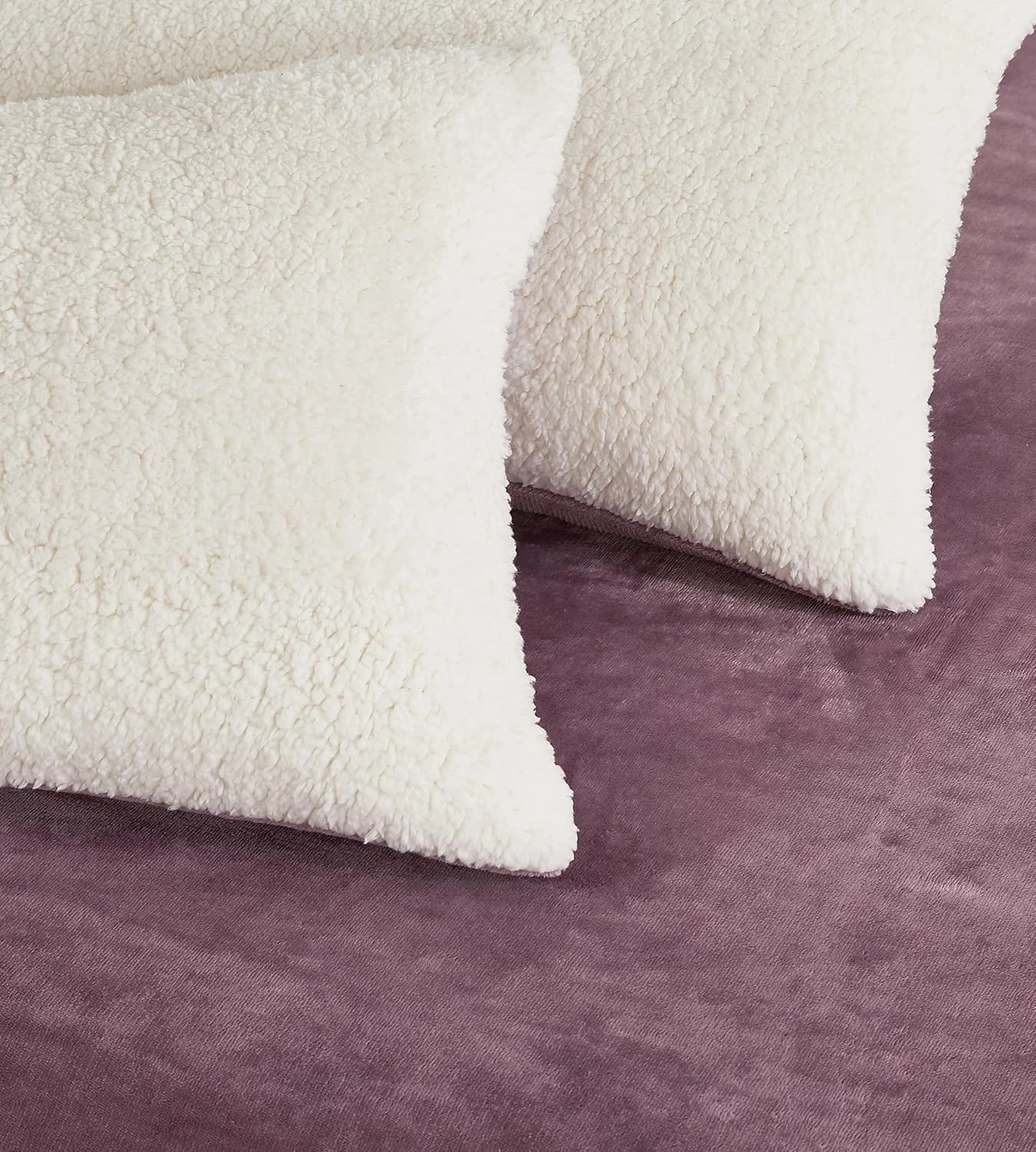 9 Gioia Casa 2-in-1 Teddy Sherpa Quilt Cover Set Warm Reversible - Queen Bed - Mauve, 9 of 9