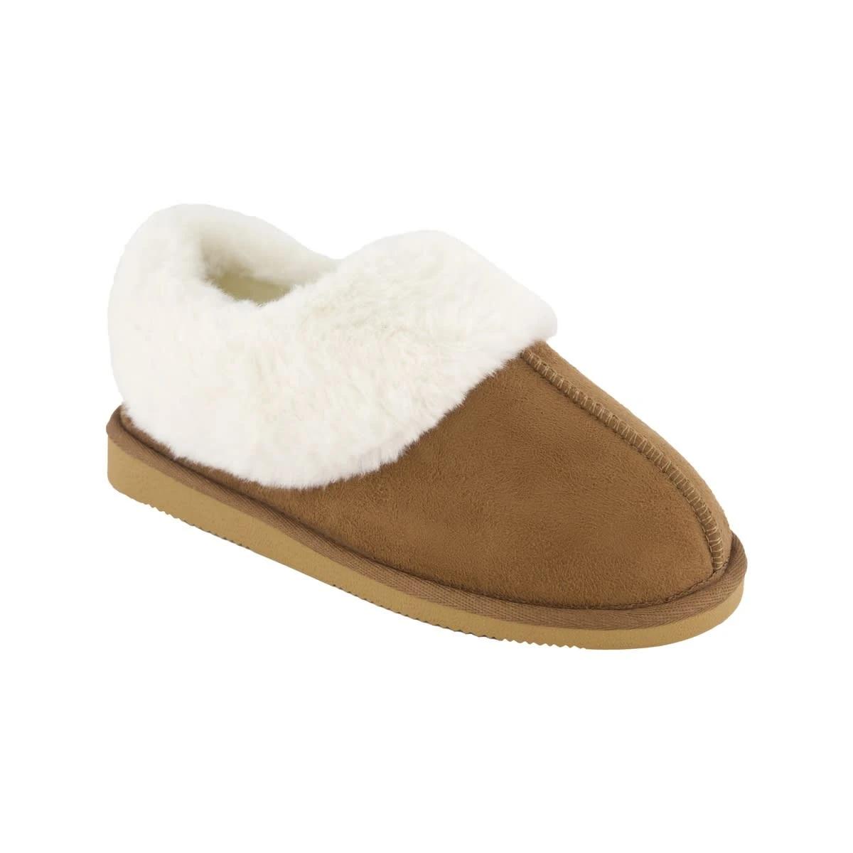 1 Comfort Microsuede Slippers Chestnut, 1 of 3
