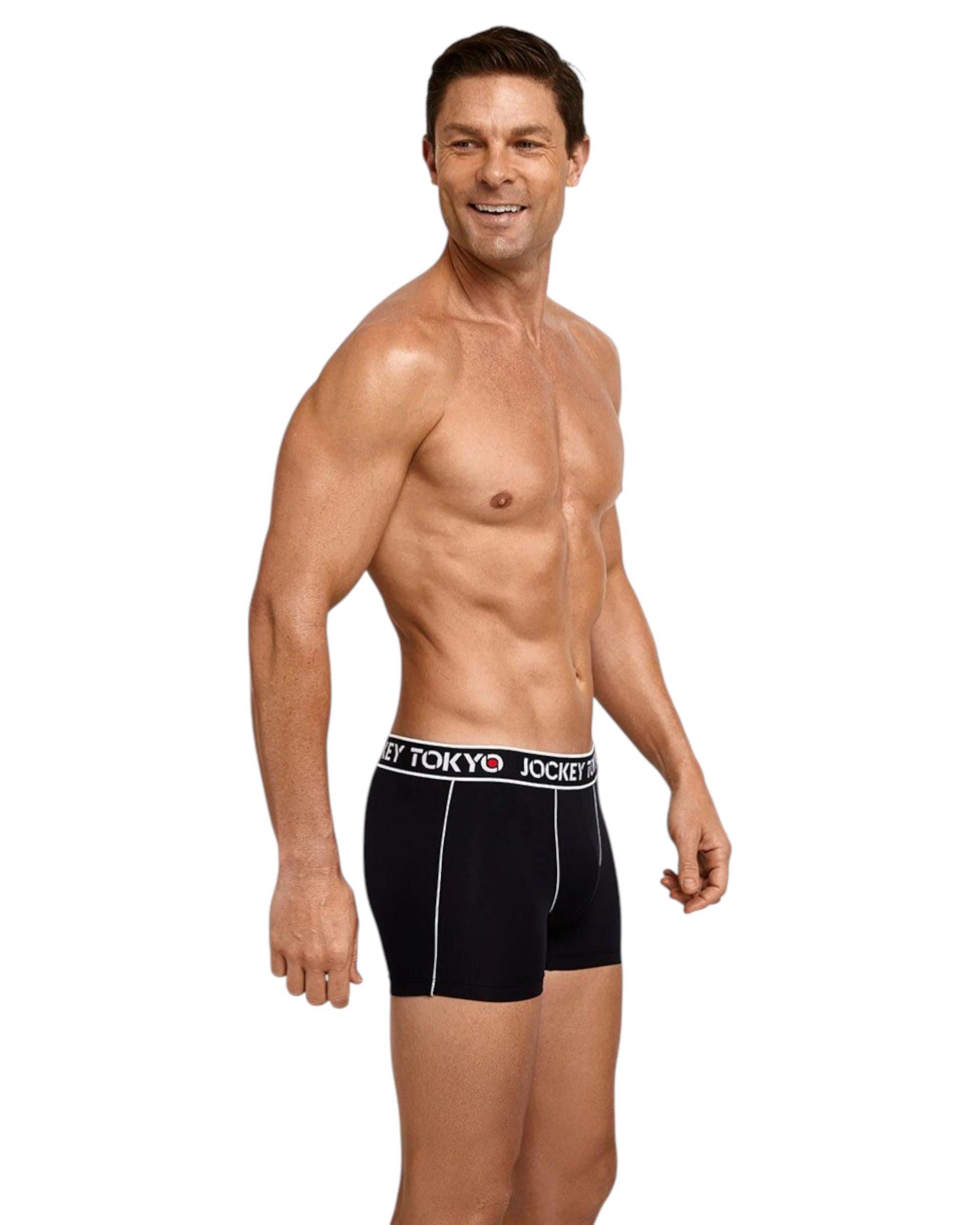 3 Jockey 3 Pack Mens Tokyo Cotton Trunks Black Comfort Underwear BLACK, 3 of 3