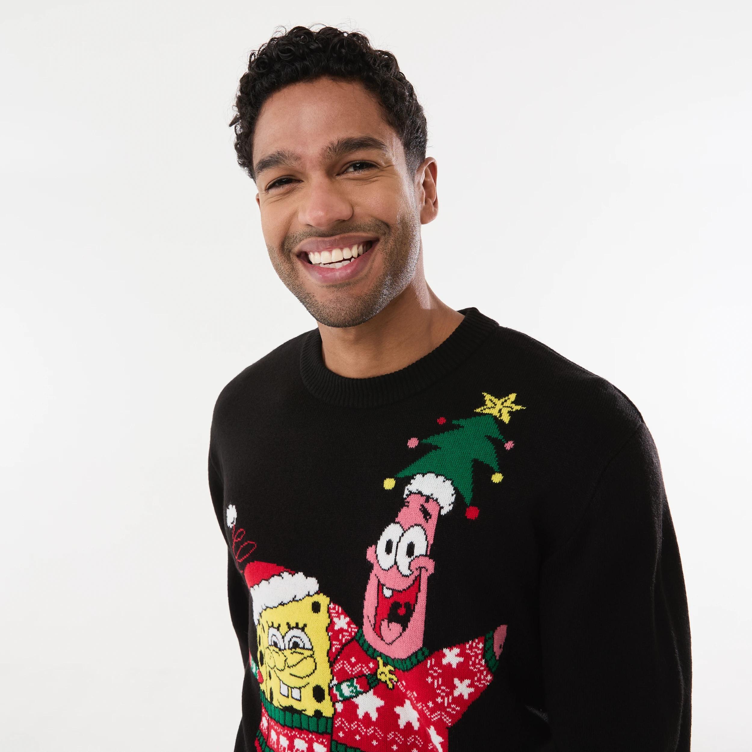 4 Christmas SpongeBob License Sweater BLACK, 4 of 5