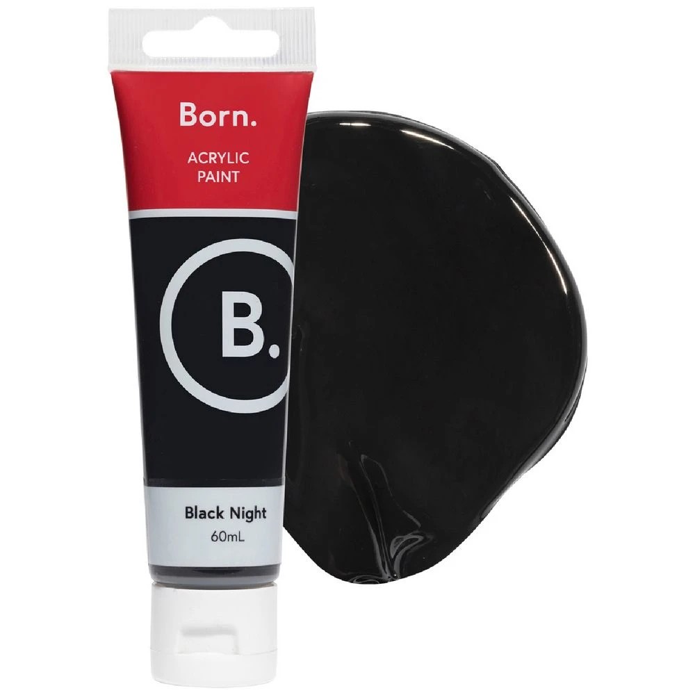 1 Born Acrylic Paint 60mL Black Night, 1 of 3