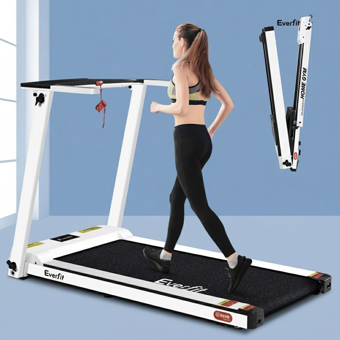 7 Everfit Treadmill Electric Home Gym Fitness Exercise Fully Foldable 420mm - White, 7 of 7