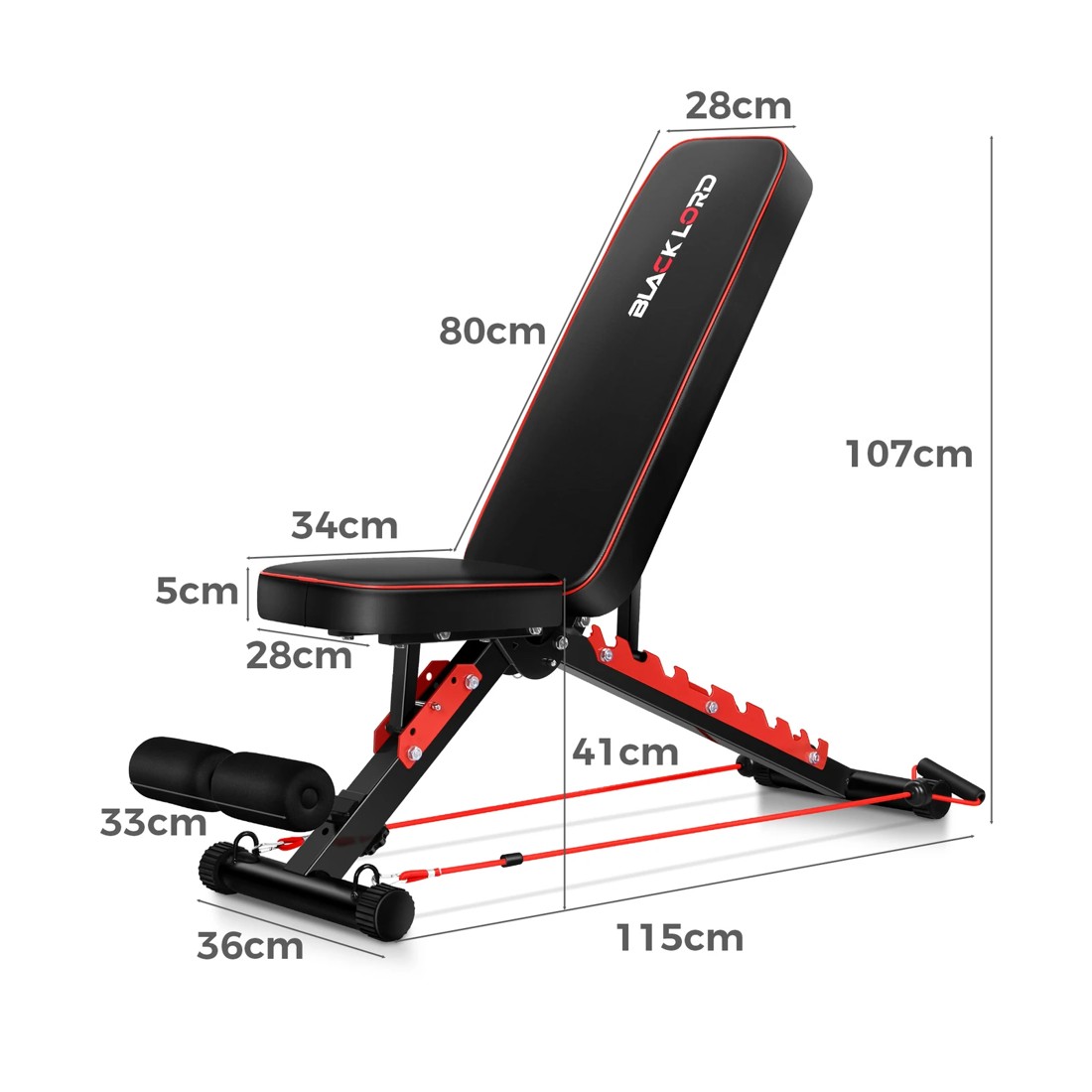 6 Black Lord Weight Bench Adjustable, 6 of 8